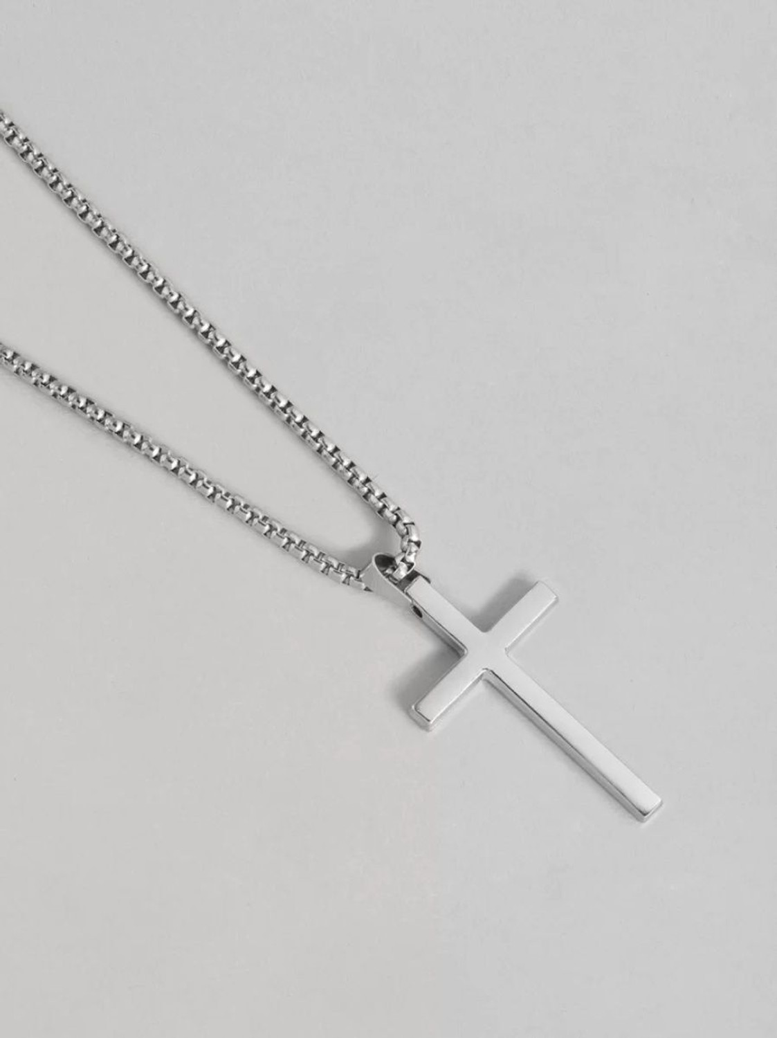 Image of Harsh Enterprises religious lord jesus crusifix cross pendant necklace with chain Silver Stainless Steel