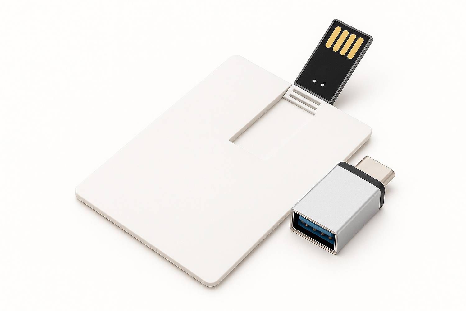 OTARIO Pendrive card type with Free Type-C OTG | Ultra Slim Wallet USB Flash Drive | 64 GB Pen Drive Compatible with Audio Player, Desktop Computer, Laptop, Mobile, Tablet, Desktop Computer, Tablet USB 2.0 Plastic Case