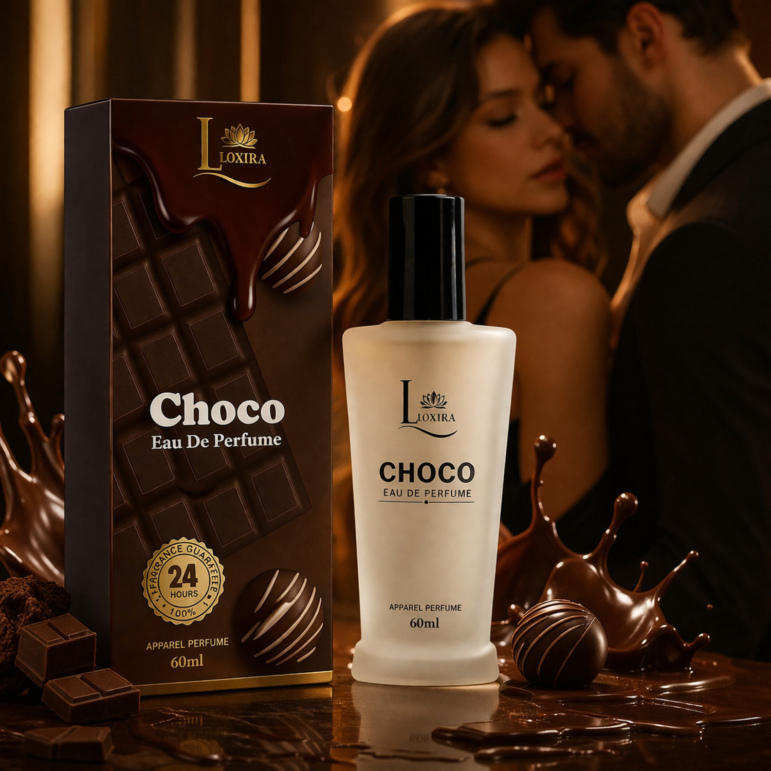 Image of Loxira Choco Eau De Perfume 60ml | Long Lasting Chocolate Fragrance for Men & Women Eau de Parfum - 60 ml