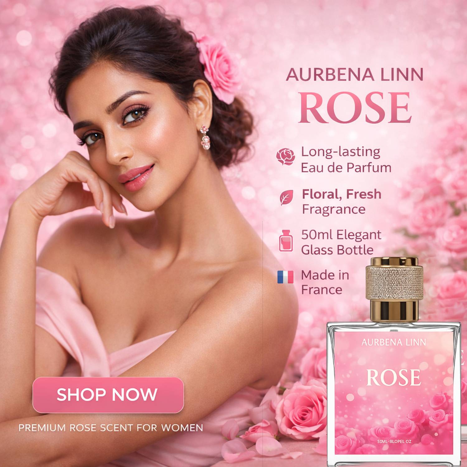 Aurbena Linn Red Rose Perfume 50 ml - Image 2