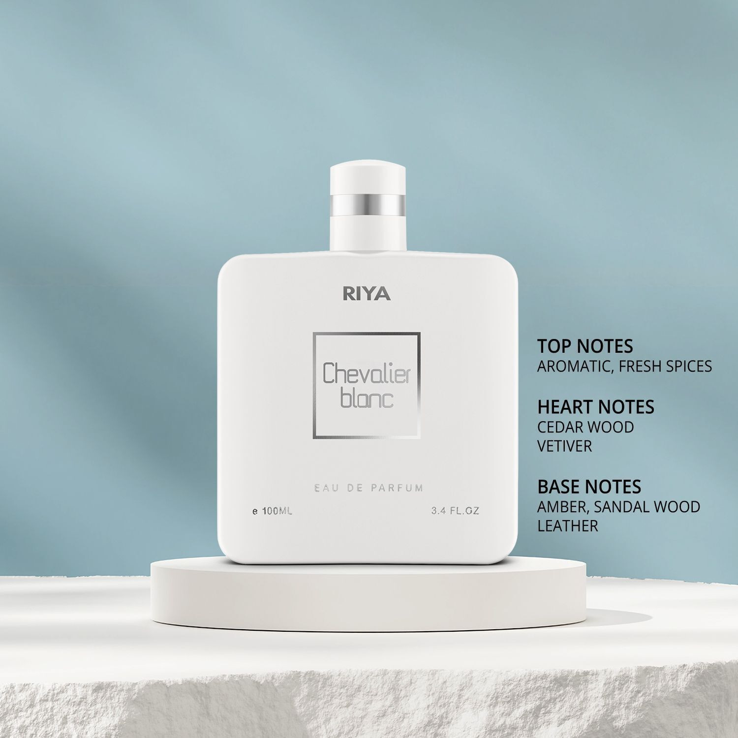 Image of RIYA Chevalier Blanc Perfume | Fresh Spicy Fragrance Eau de Parfum - 100 ml