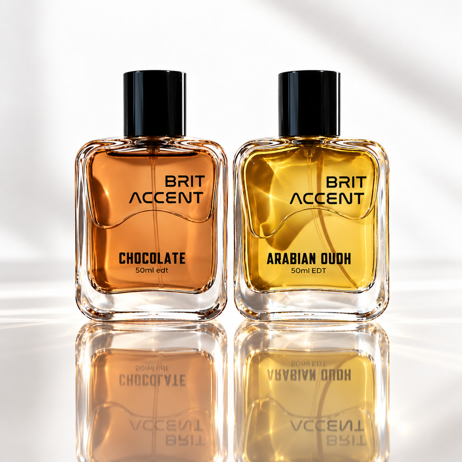 Image of BRIT ACCENT |Combo Pack of 2|Chocolate&Arabian Oudh|Long Lasting Sweet Gourmand & Woody Oud| Eau de Toilette - 100 ml (For Men & Women)
