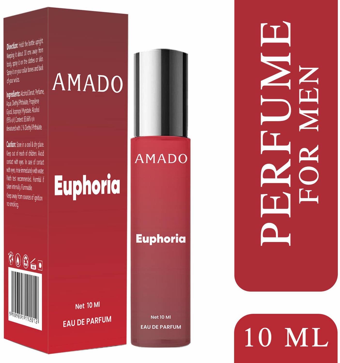 Amado Euphoria : A Nature's Symphony - Refreshing Musky Floral & Woody Luxury Scents Eau de Parfum  -  10 ml