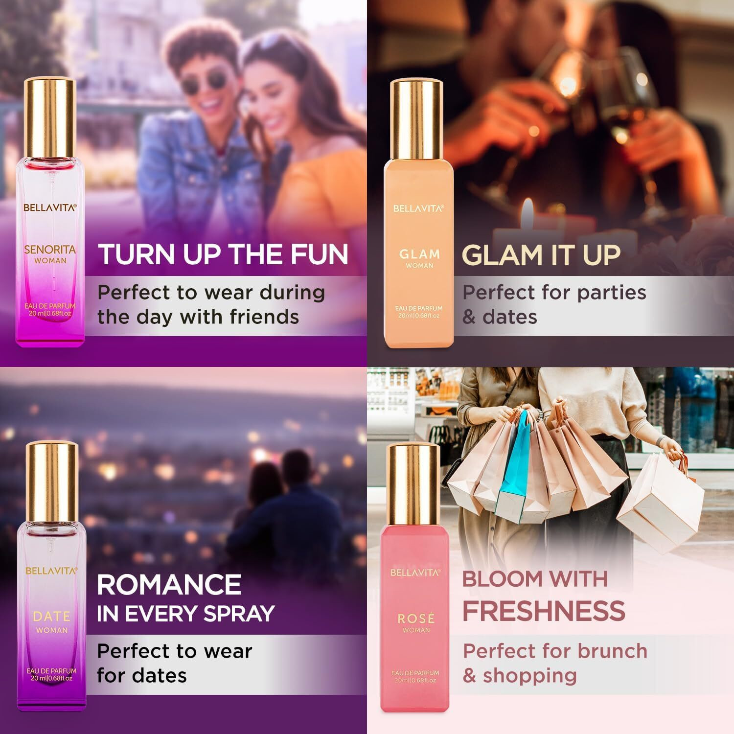 Image of Bellavita Luxury Rose Date Glam Senorita Collection Perfume - 80 ml