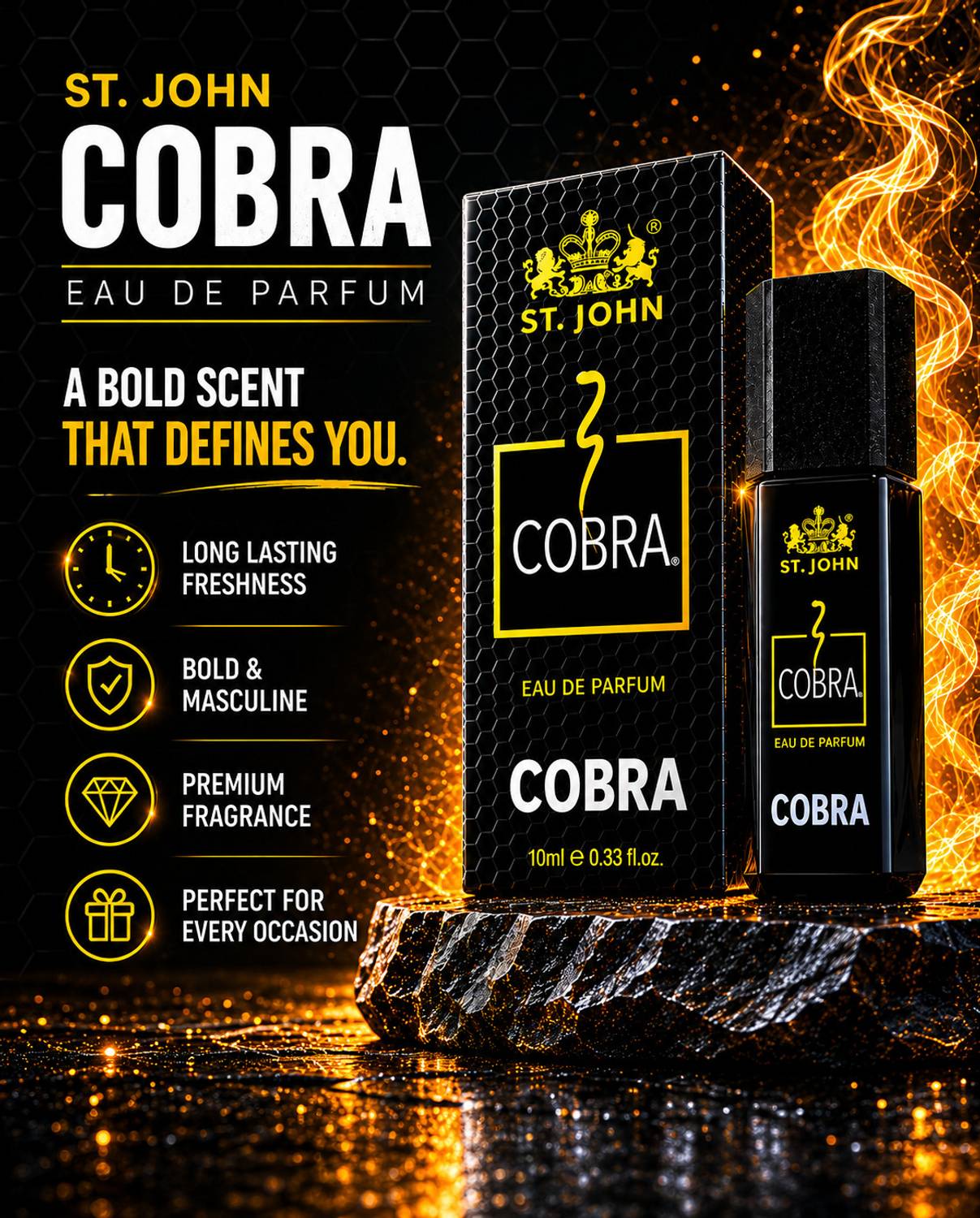 ST-JOHN Cobra 10ml Eau de Parfum Pack Pack of 5 · 10 ml (50 ml total) - Image 2