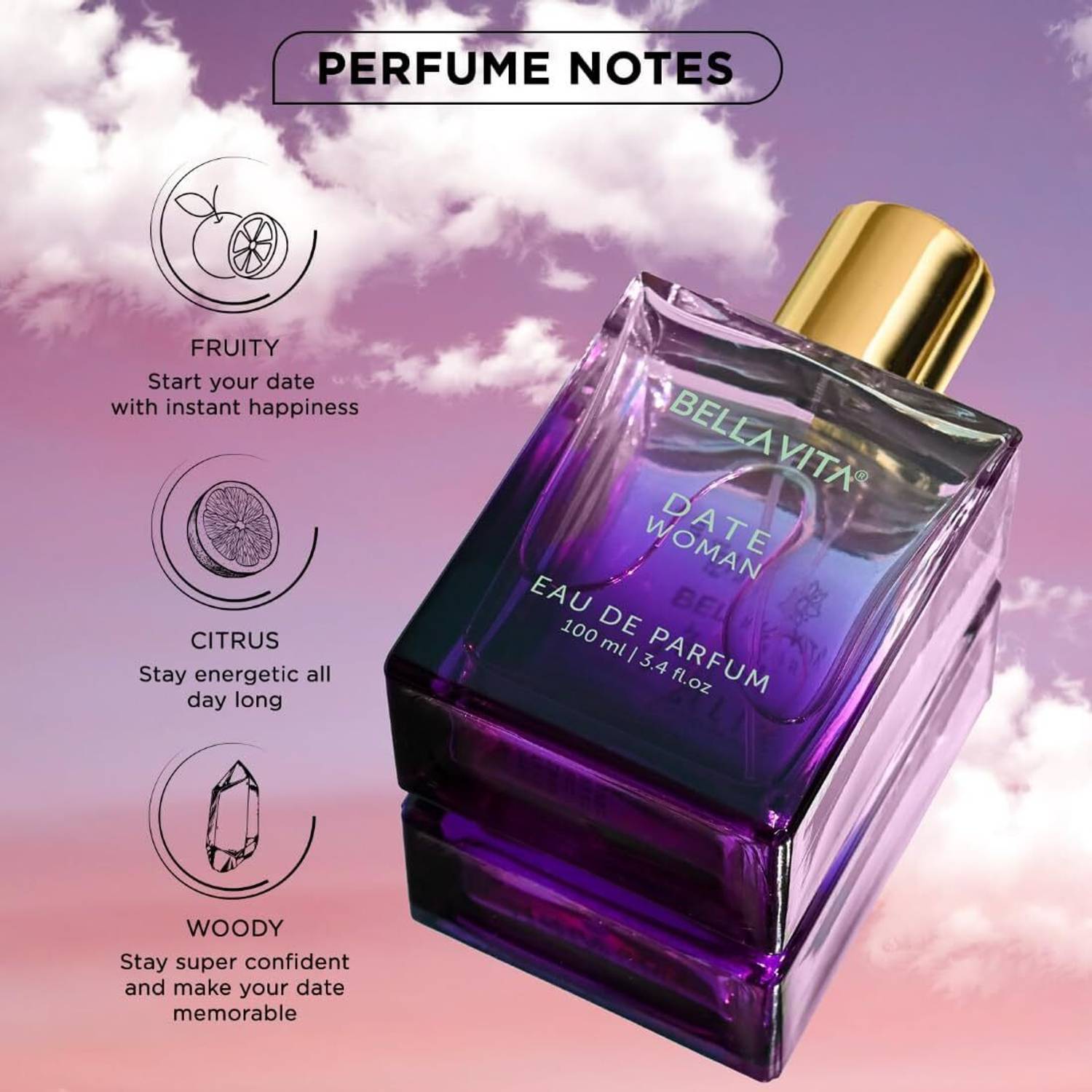 BELLAVITA White Oud Bath Soap + Date Woman Eau De Parfum 100 ml - Image 3