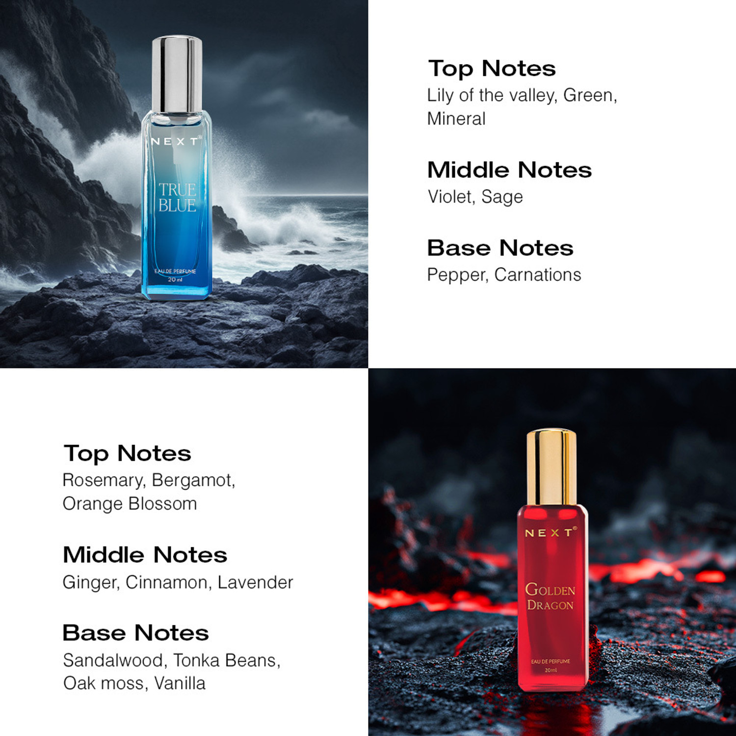 Image of NEXT LUXURY Perfume Fragrances Pack of 4 Eau de Parfum - 80 ml
