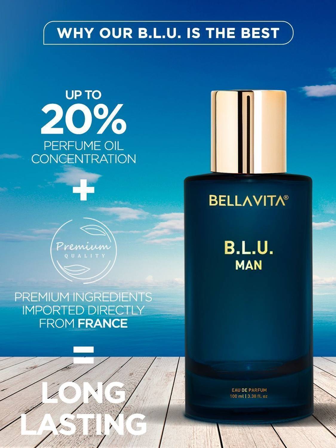 BELLAVITA BLU MEN Perfume 100 ml - Image 5