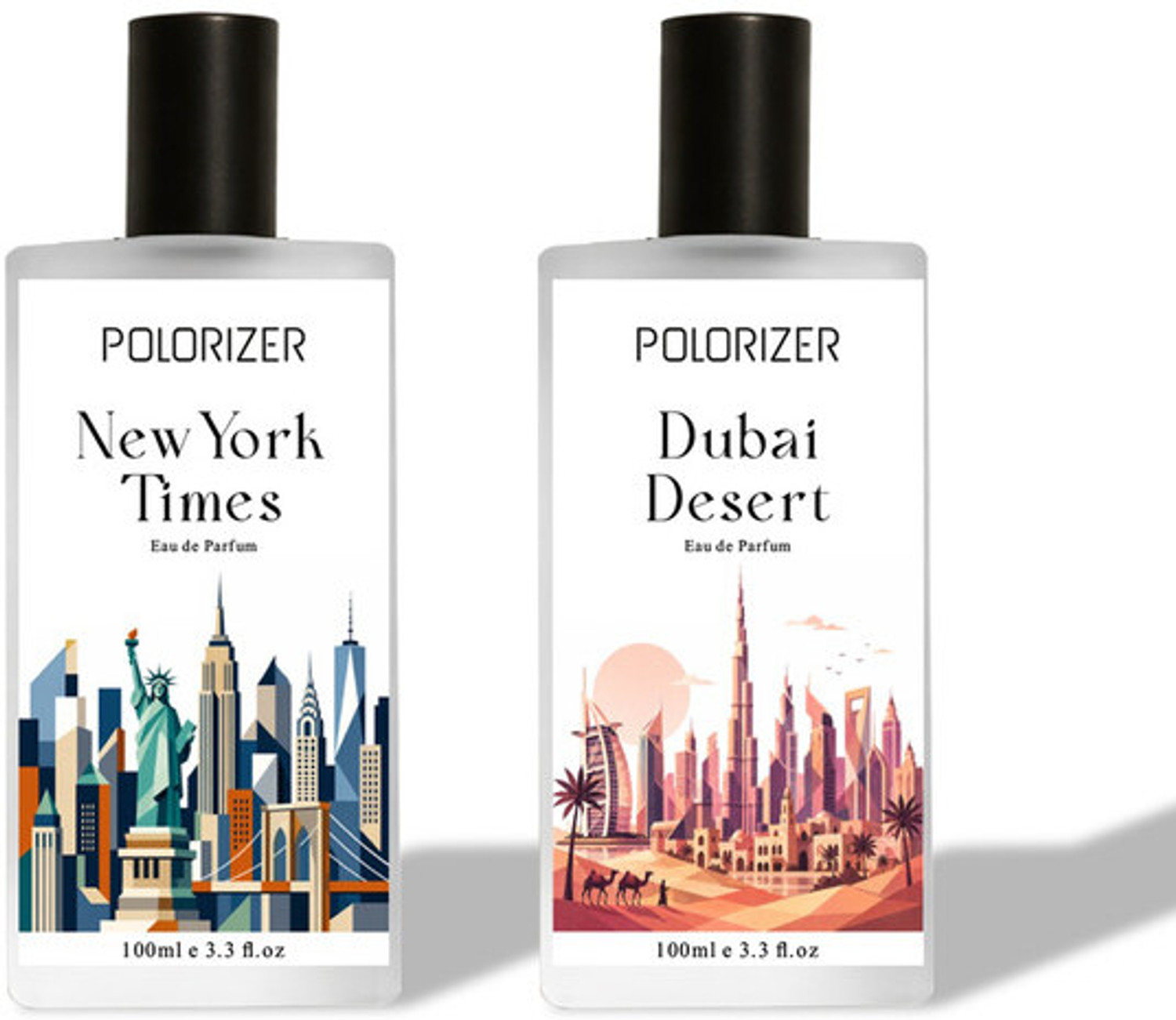 POLORIZER New York Times & Dubai Desert Perfume Combo Pack | 100ml Each Long Lasting Eau de Parfum  -  200 ml
