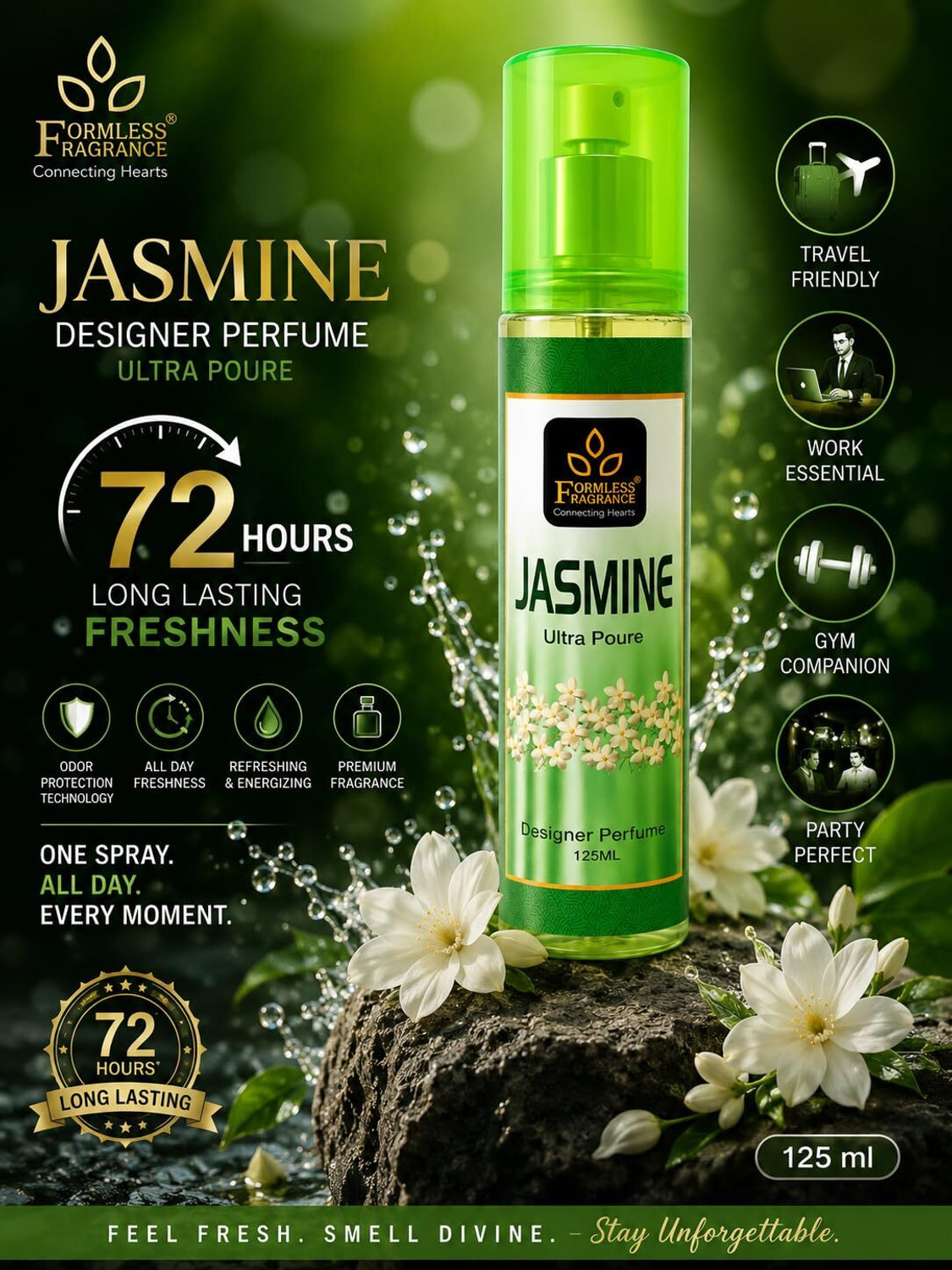 Image of FORMLESS Sandal 125ml perfume 1pc. and Jasmine 125ml perfume 1pc. Perfume - 250 ml