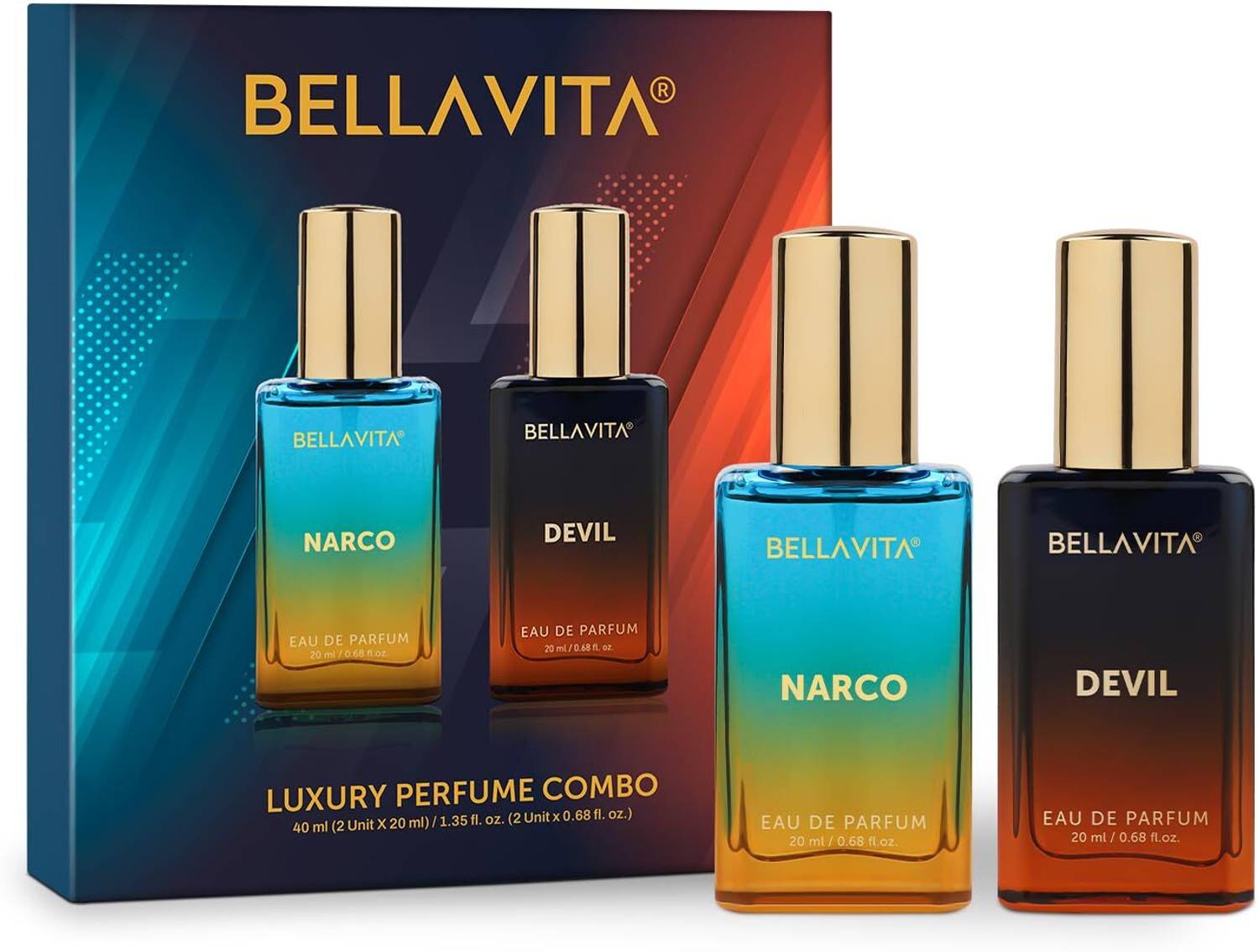BELLAVITA NARCO & DEVIL Perfume Combo Pack of 2 · 20 ml (40 ml total)