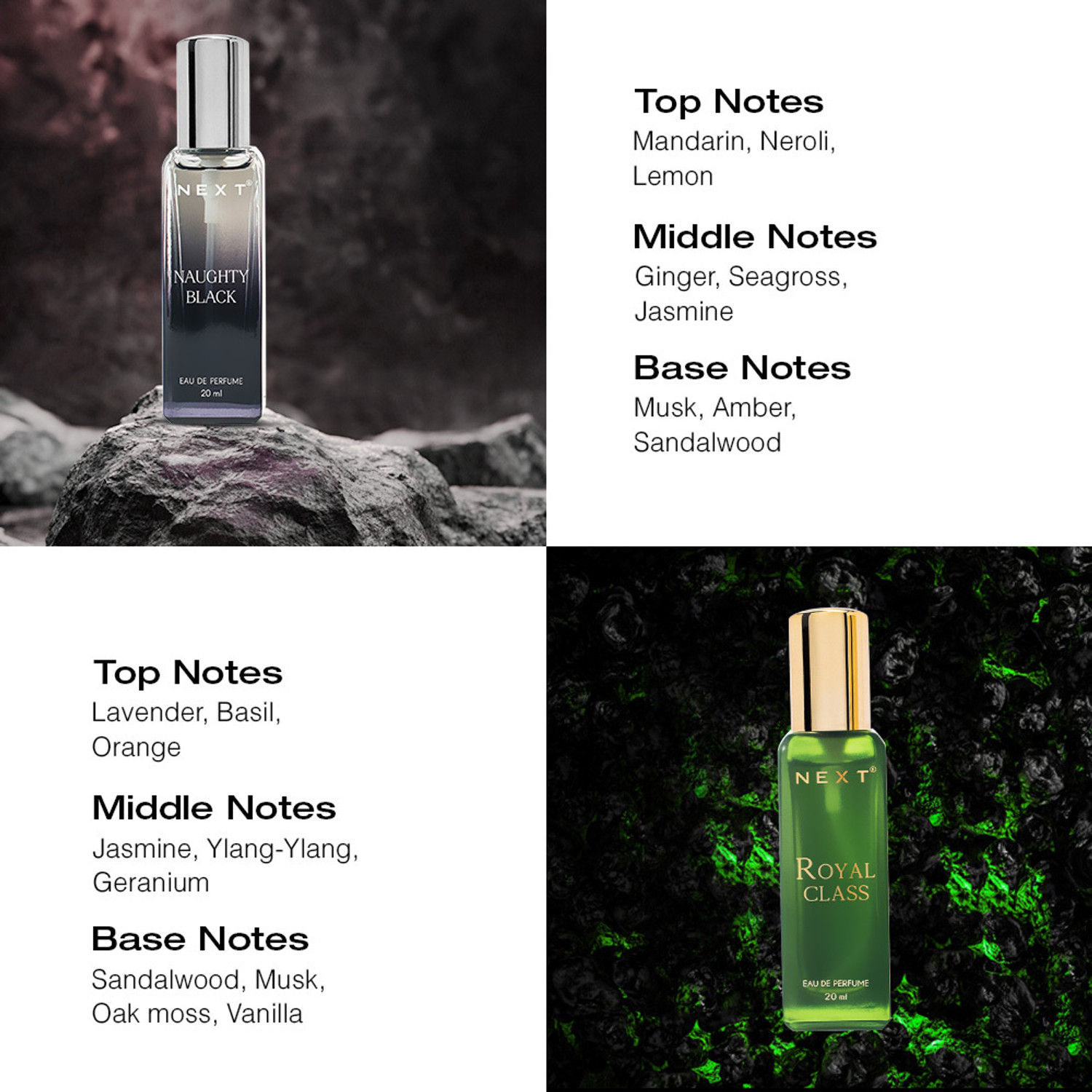 Image of NEXT LUXURY Perfume Fragrances Pack of 4 Eau de Parfum - 80 ml