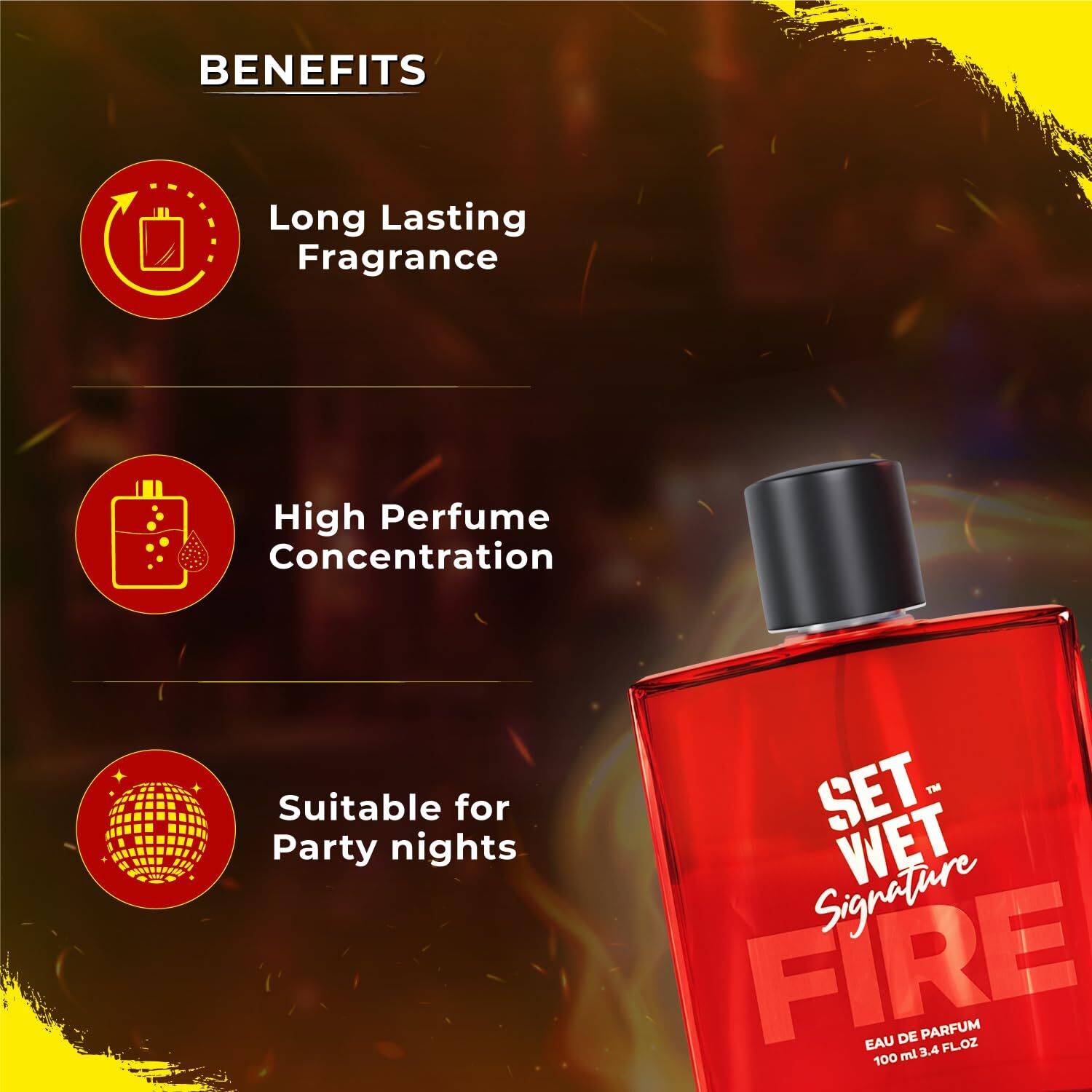 SET WET Fire Perfume for Men, 100ml - Image 5
