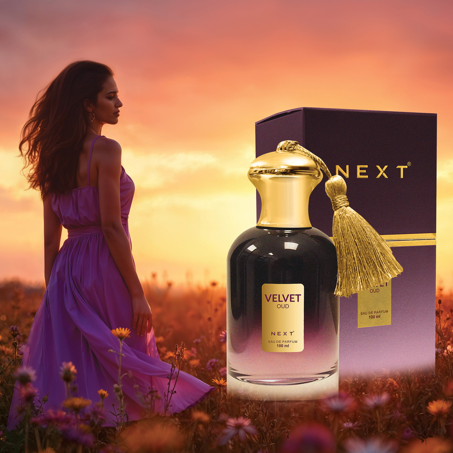 Image of Next Care Velvet Oud Perfume Saffron & Geranium Fragrance Notes Budget Friendly Eau de Parfum - 100 ml