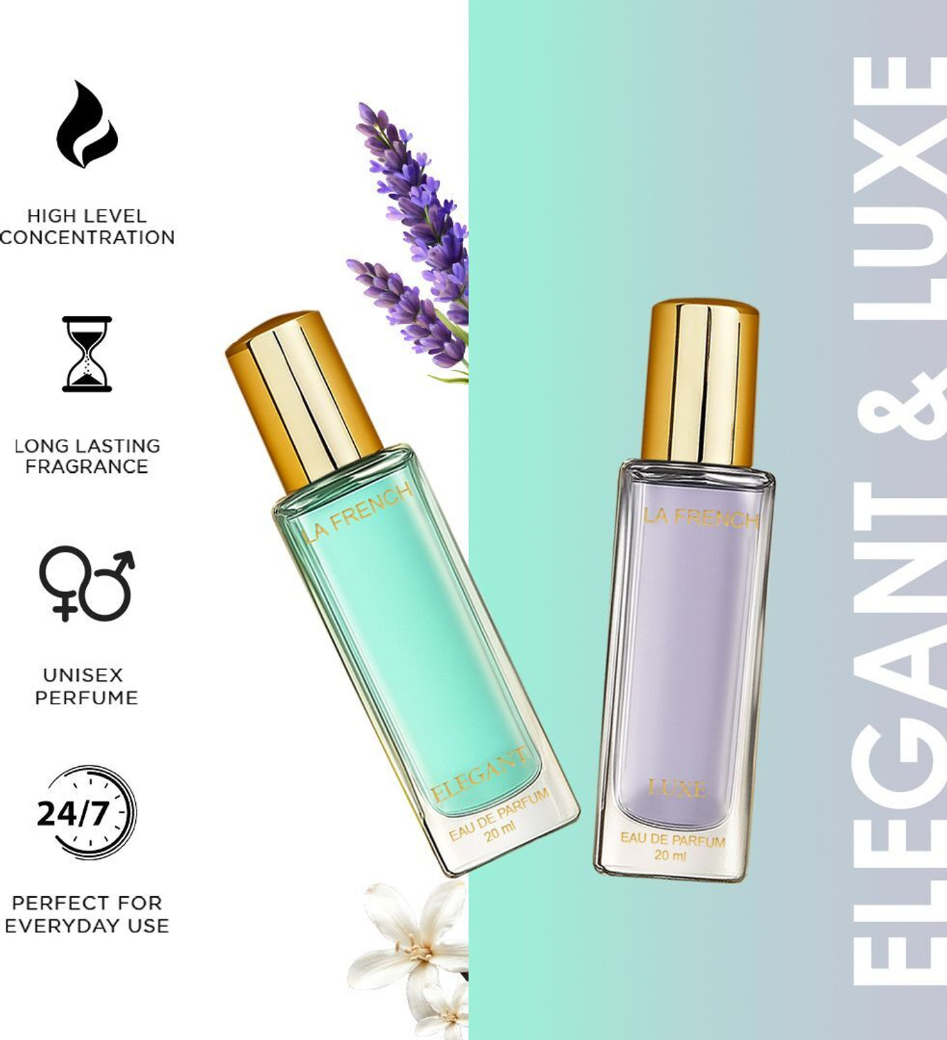 Image of La French Unisex Perfume Gift Set Elegant & Luxe | Long Lasting Perfume | Eau de Parfum - 40 ml