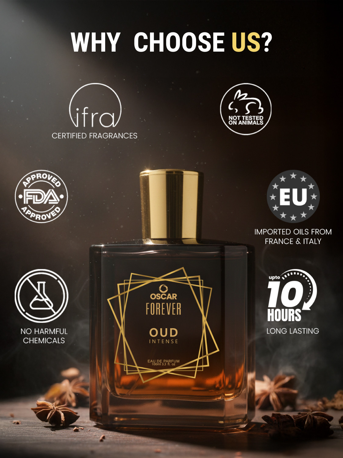 Image of OSCAR Forever Oud Intense Premium Perfume Combo | Strong & Long-Lasting Fragrance Eau de Parfum - 200 ml