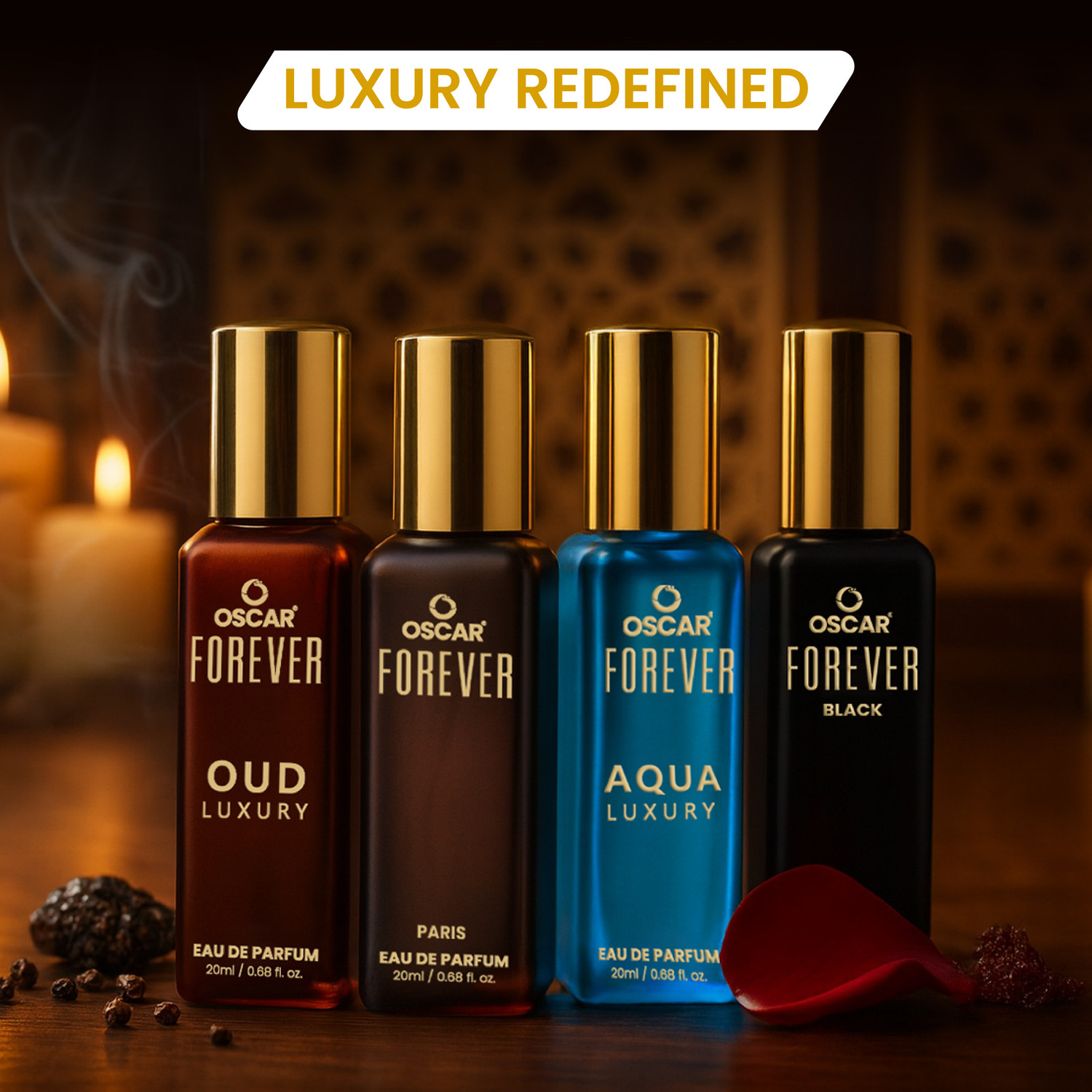Image of OSCAR Luxury Unisex Perfume Gift Set 4x20 ML with Long Lasting Fragrance Perfume - 80 ml
