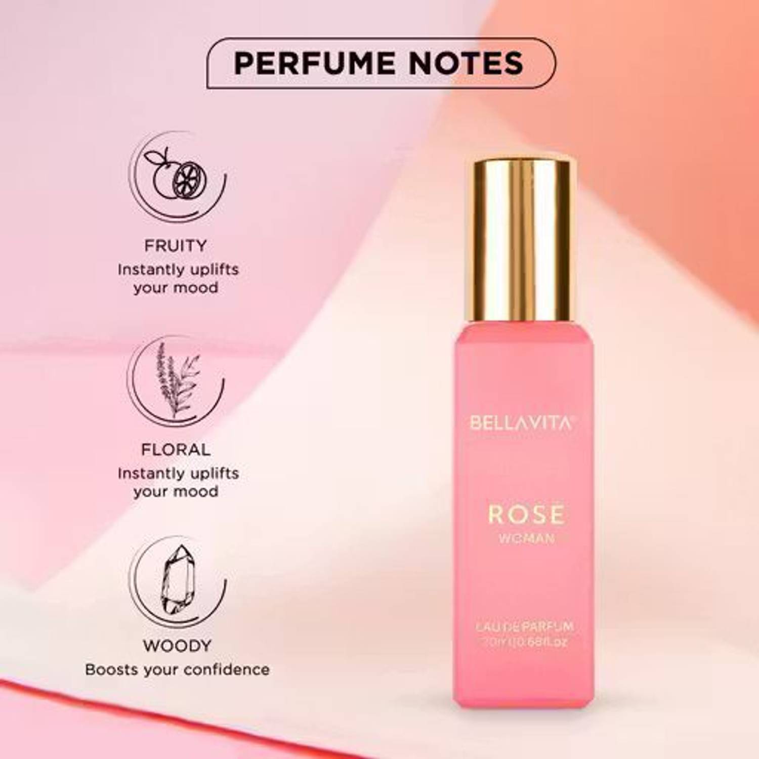 Bellavita Luxury ROSE + WHITE OUD Perfume 40 ml - Image 3