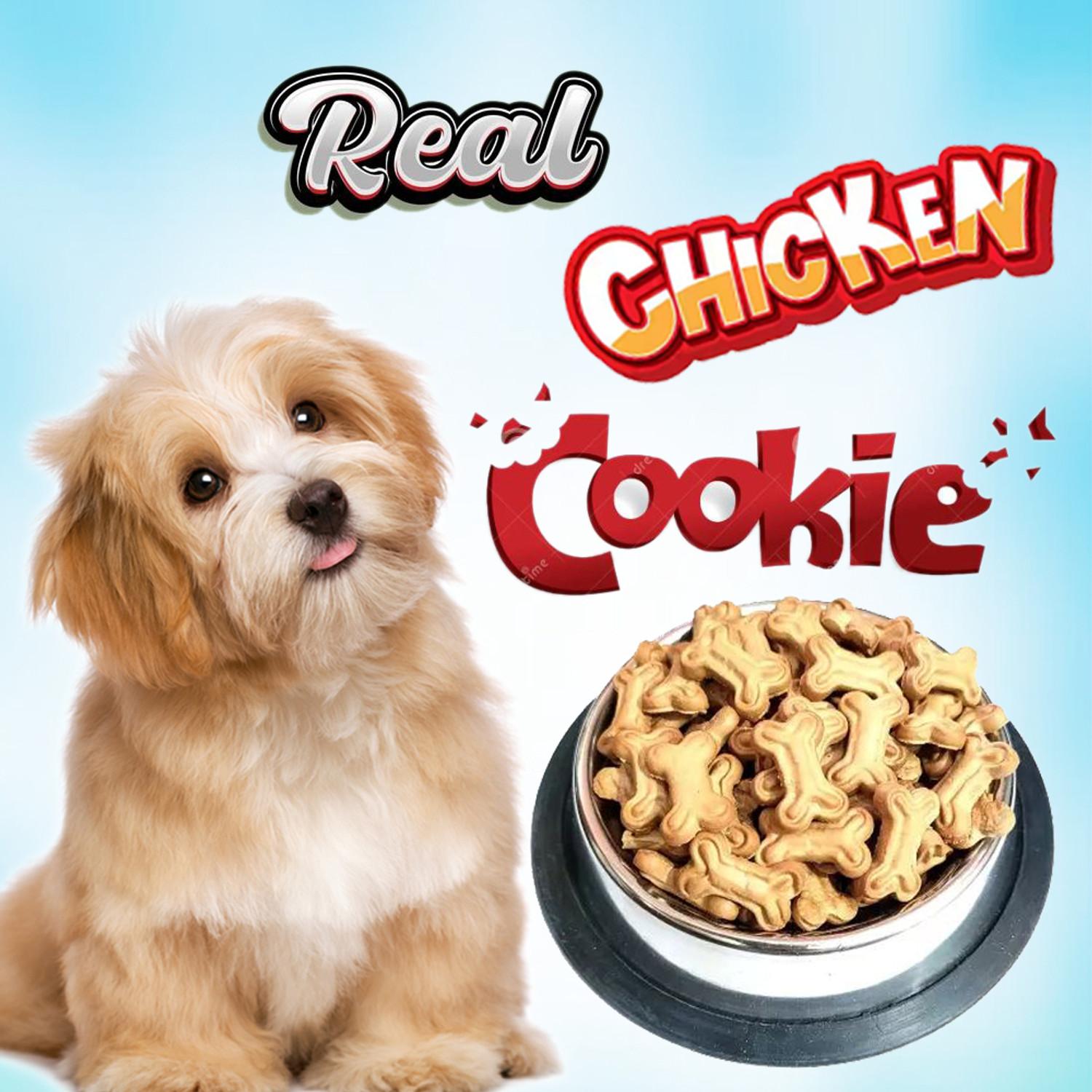 Image of Unik Dog Pet Food Calcium Treat Healthy Chicken Puppy Dog Biscuits with Pressed Bone Chicken 0.5 kg (2x0.25 kg) Dry New Born, Young, Adult Dog Food