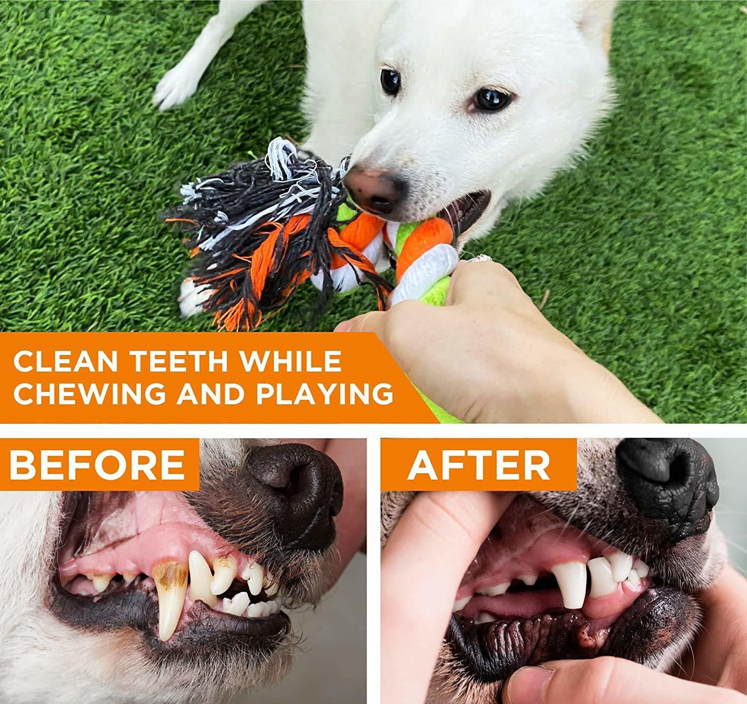 Image of furryangels cotton rope tug toy for small dog , 4 INCH Cotton Chew Toy For Dog