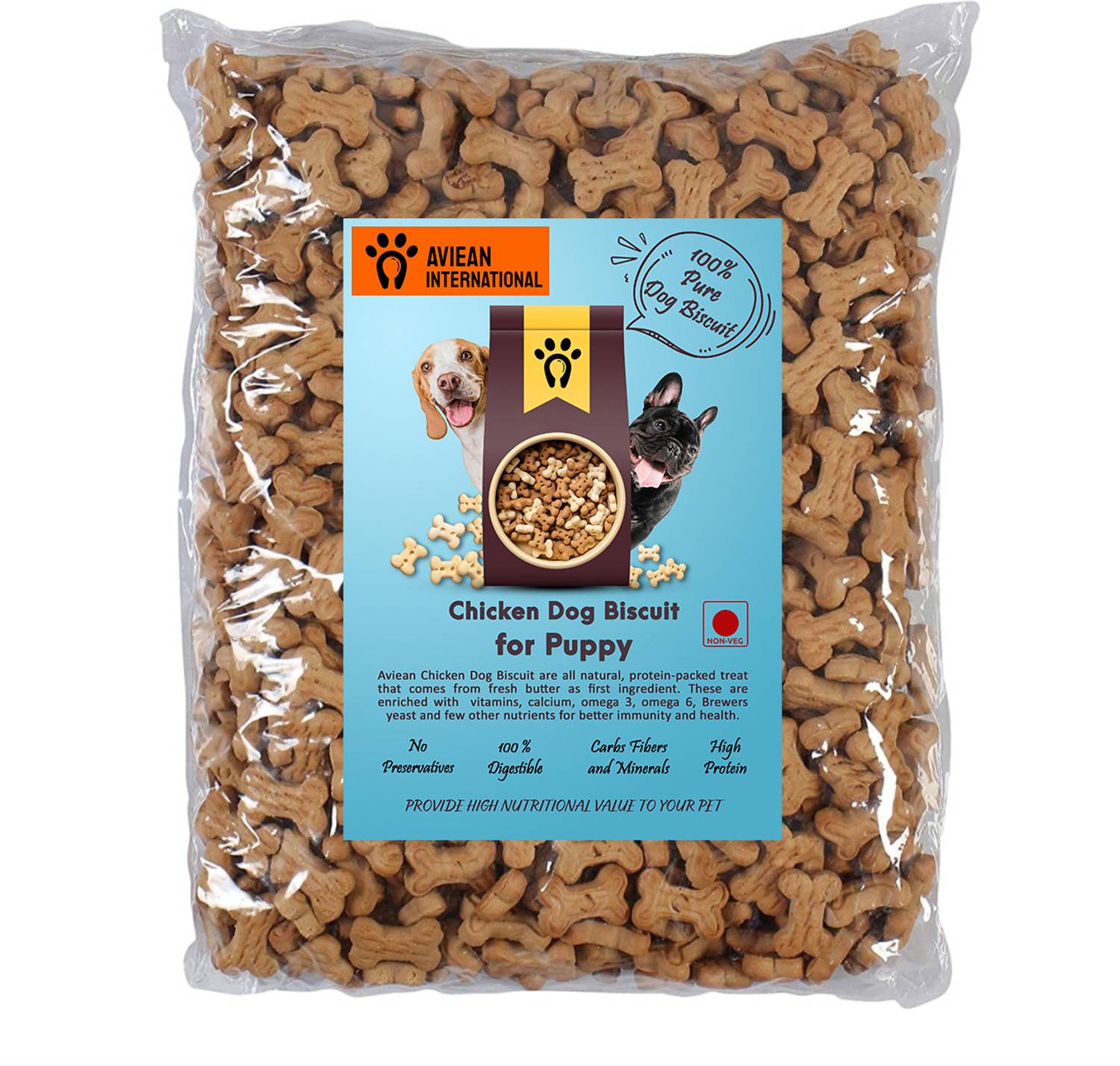 Aviean International Pet Puppy Biscuits Chicken Flavor Dog Treats (Pack of 1) Chicken Dog Treat