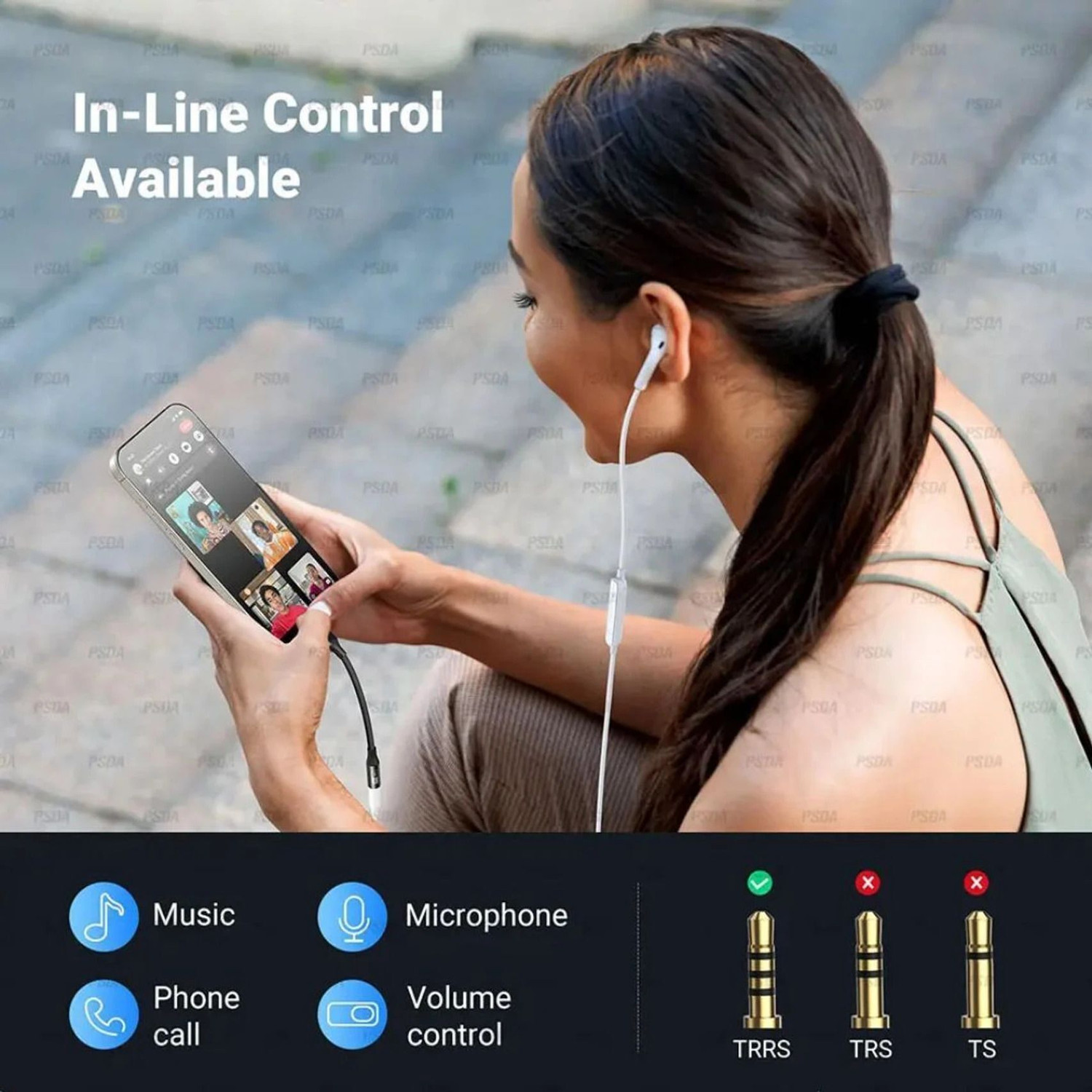 Image of CABTRONICS Black Type C to 3.5mm Audio Jack Cable, DAC Headphone /Earphone Converter Adapter 03 Phone Converter