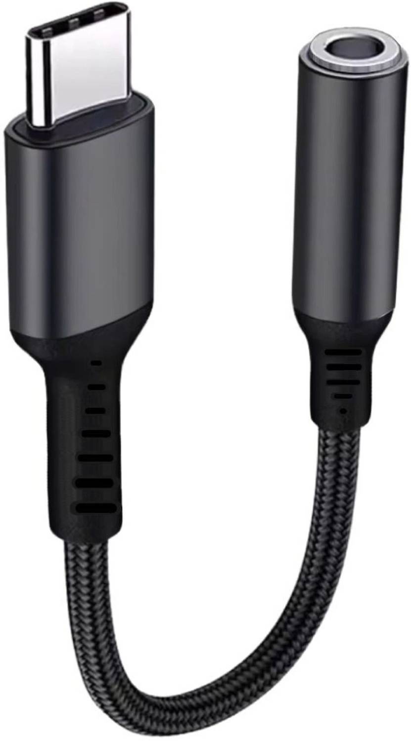 CABTRONICS Black Type C to 3.5mm Audio Jack Cable, DAC Headphone/Earphone Converter Adapter Phone Converter