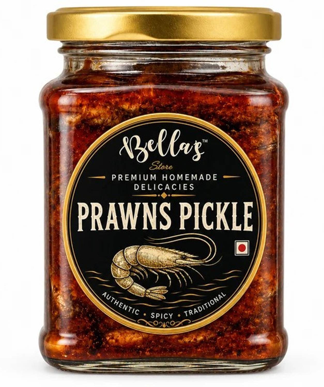 Bella's Store Homemade Prawns Pickle Authentic South Indian Non-Veg Pickle | Premium Quality Prawn Pickle