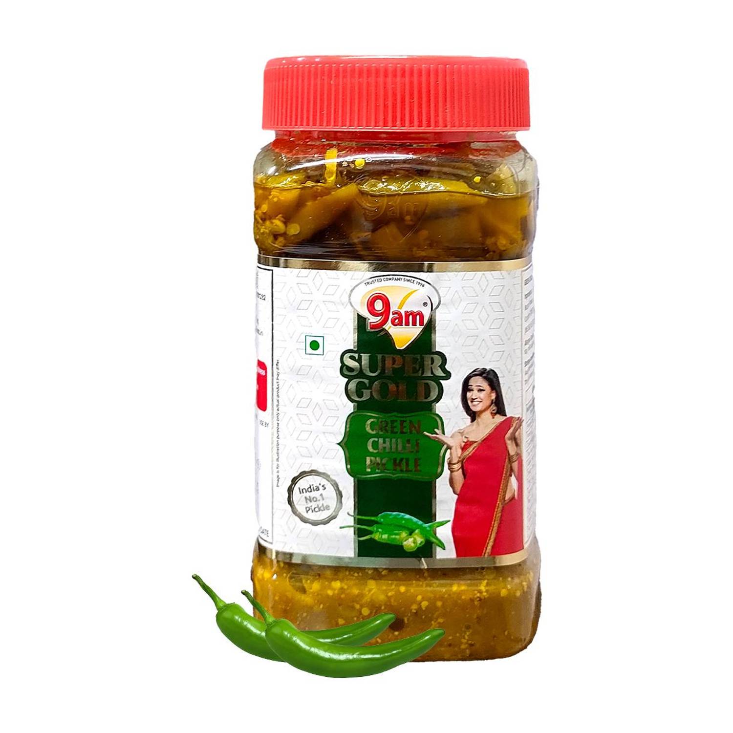 9am Super Gold Green Chilli Pickle