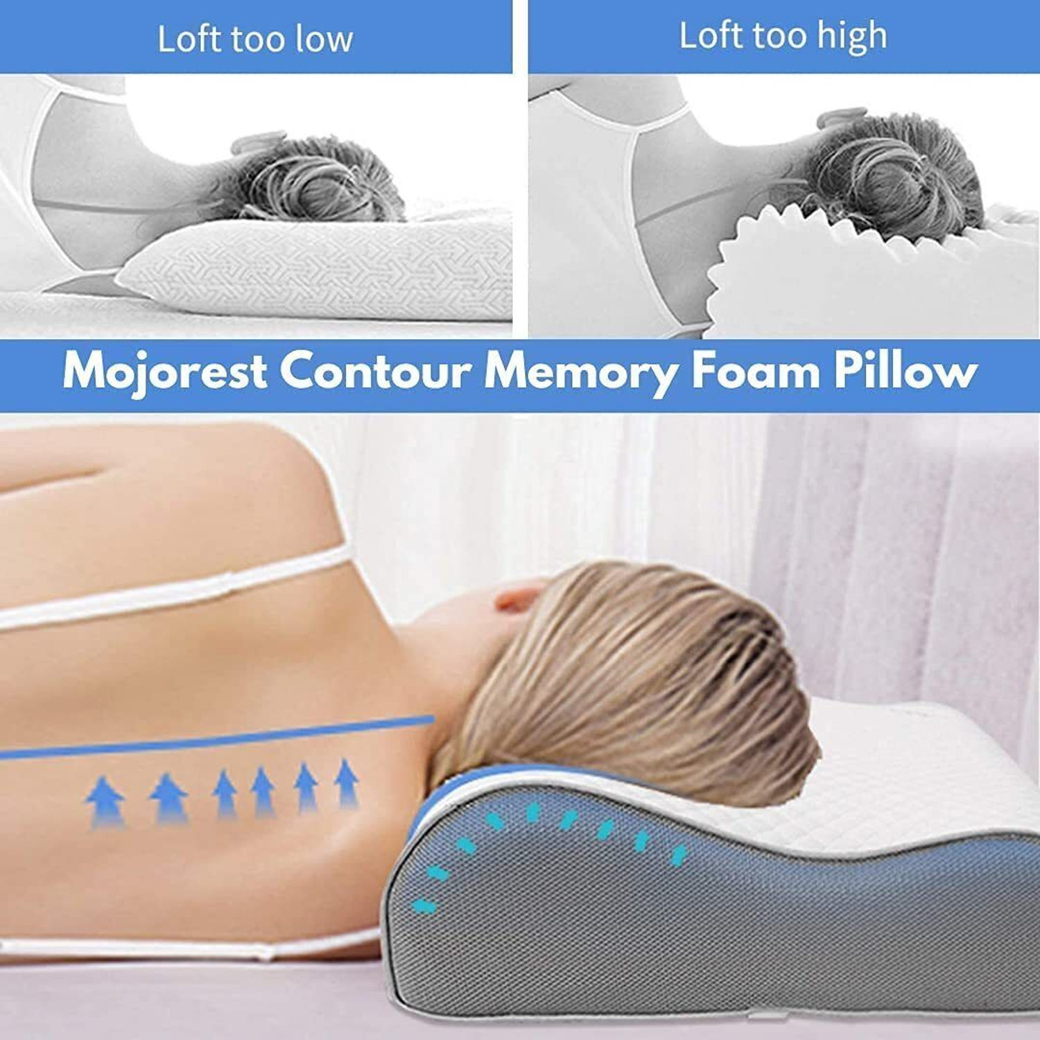 Image of Sleep Yoga Memory Foam Sleeping Pillow Pack of 1 Solid