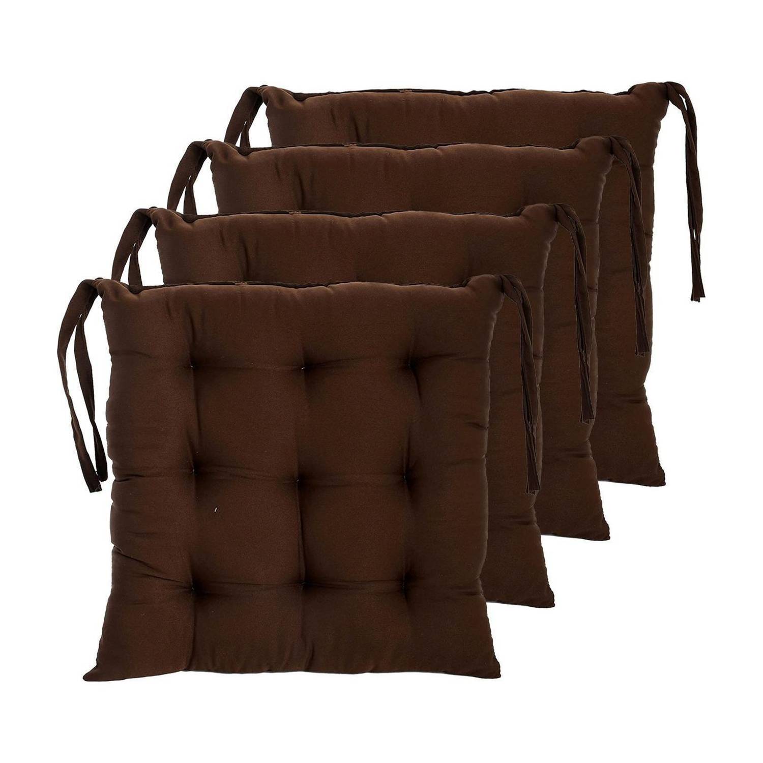 SOFT SNOOZE Microfibre Chair Pad Pack of 4 Solid Soft Luxury