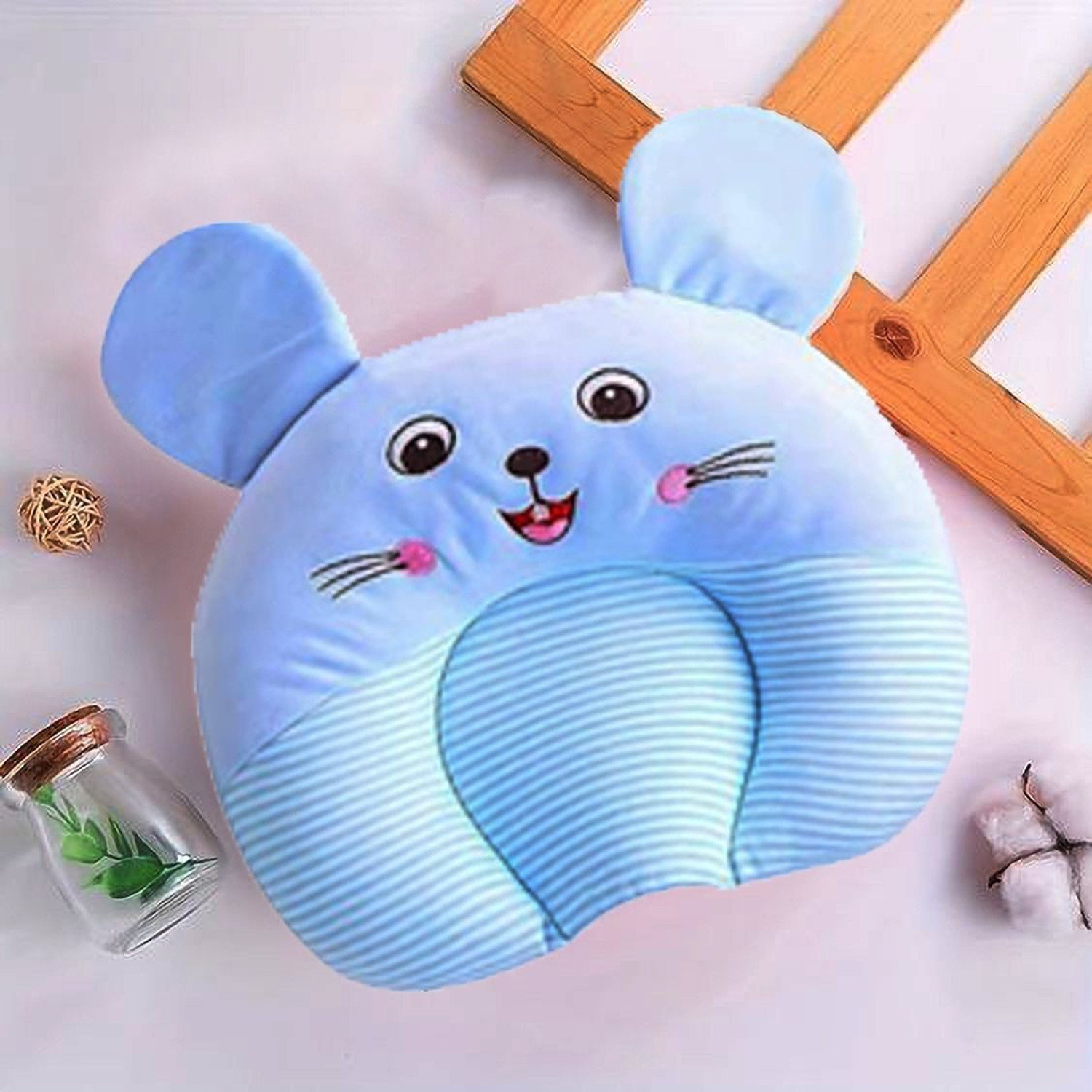 Image of Ducudu Mustard Seed Pillow for New Born Baby, Ideal for Round Head Shaping Pillow Anti-Roll Pillow,U-Shaped / Indented Pillow Mini, and Convertible crib designs
