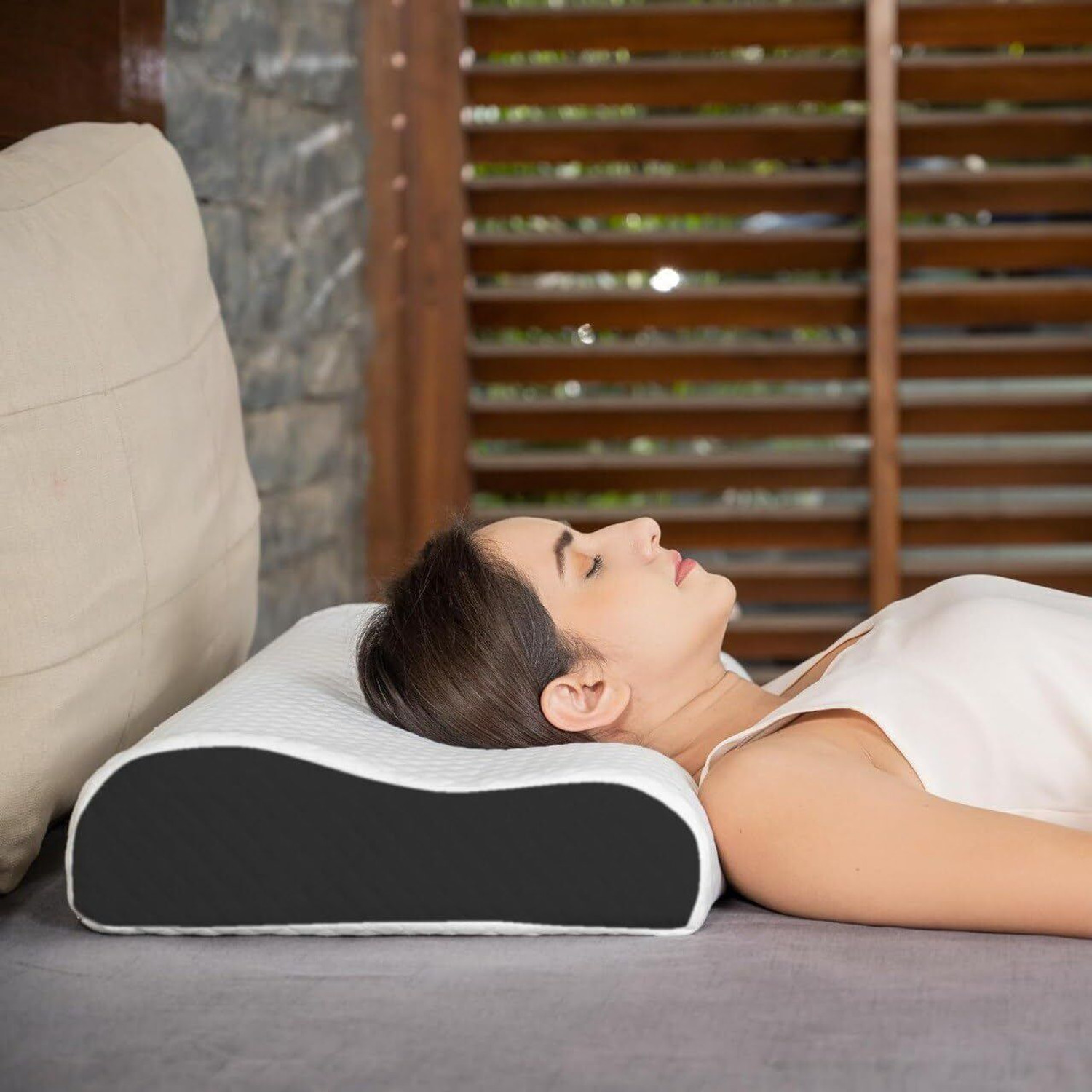 Image of Sleep Yoga Memory Foam Sleeping Pillow Pack of 1 Solid