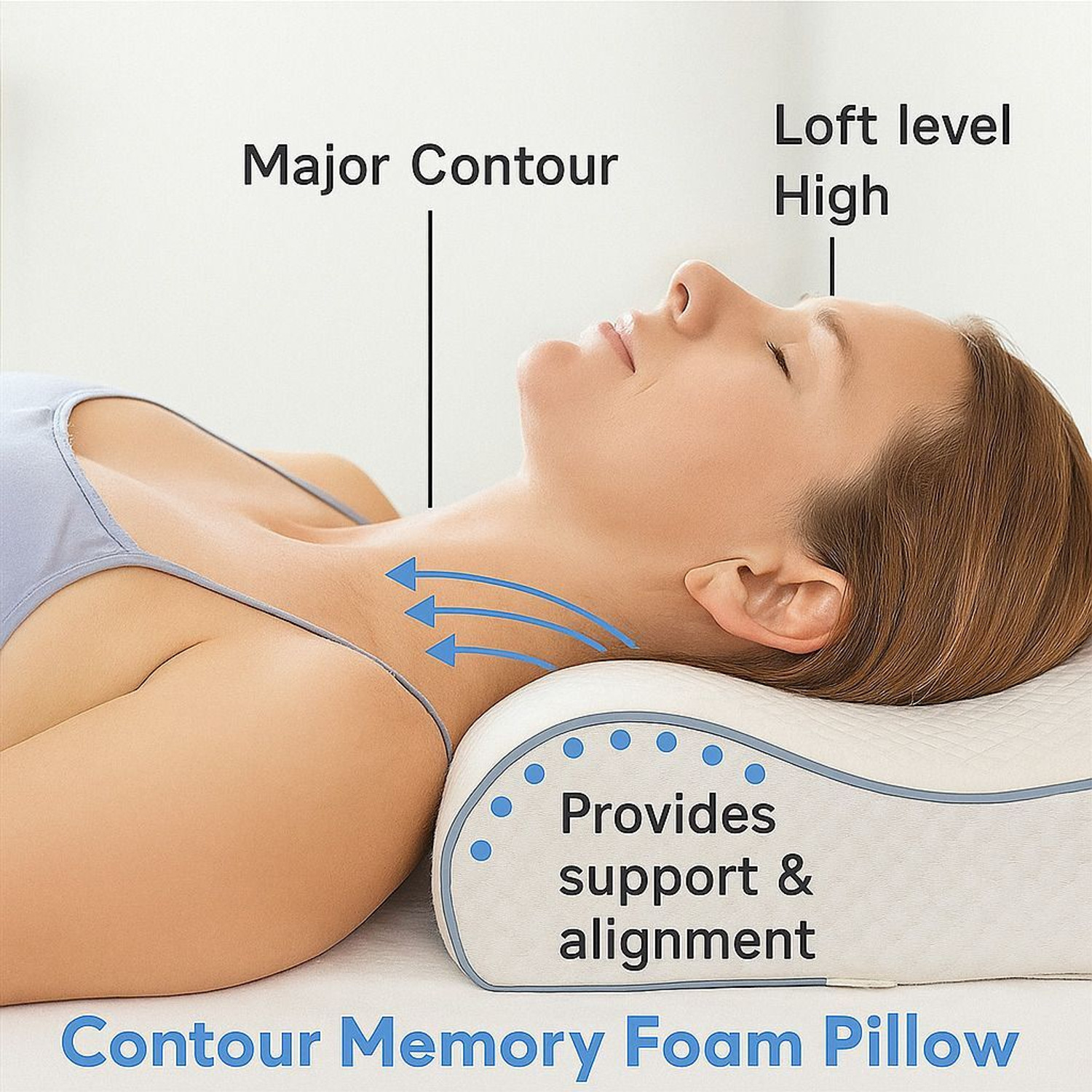 Image of Sleep Yoga Memory Foam, Gel Orthopaedic Pillow Pack of 1 Solid