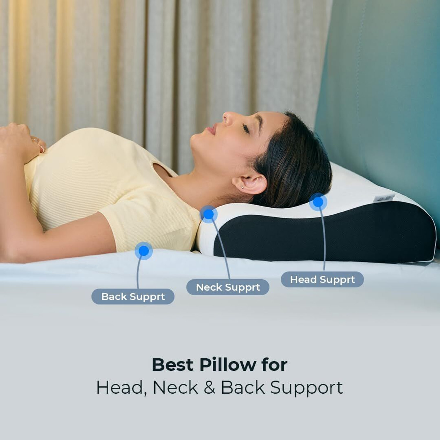 Image of Sleep Yoga Memory Foam Sleeping Pillow Pack of 1 Solid