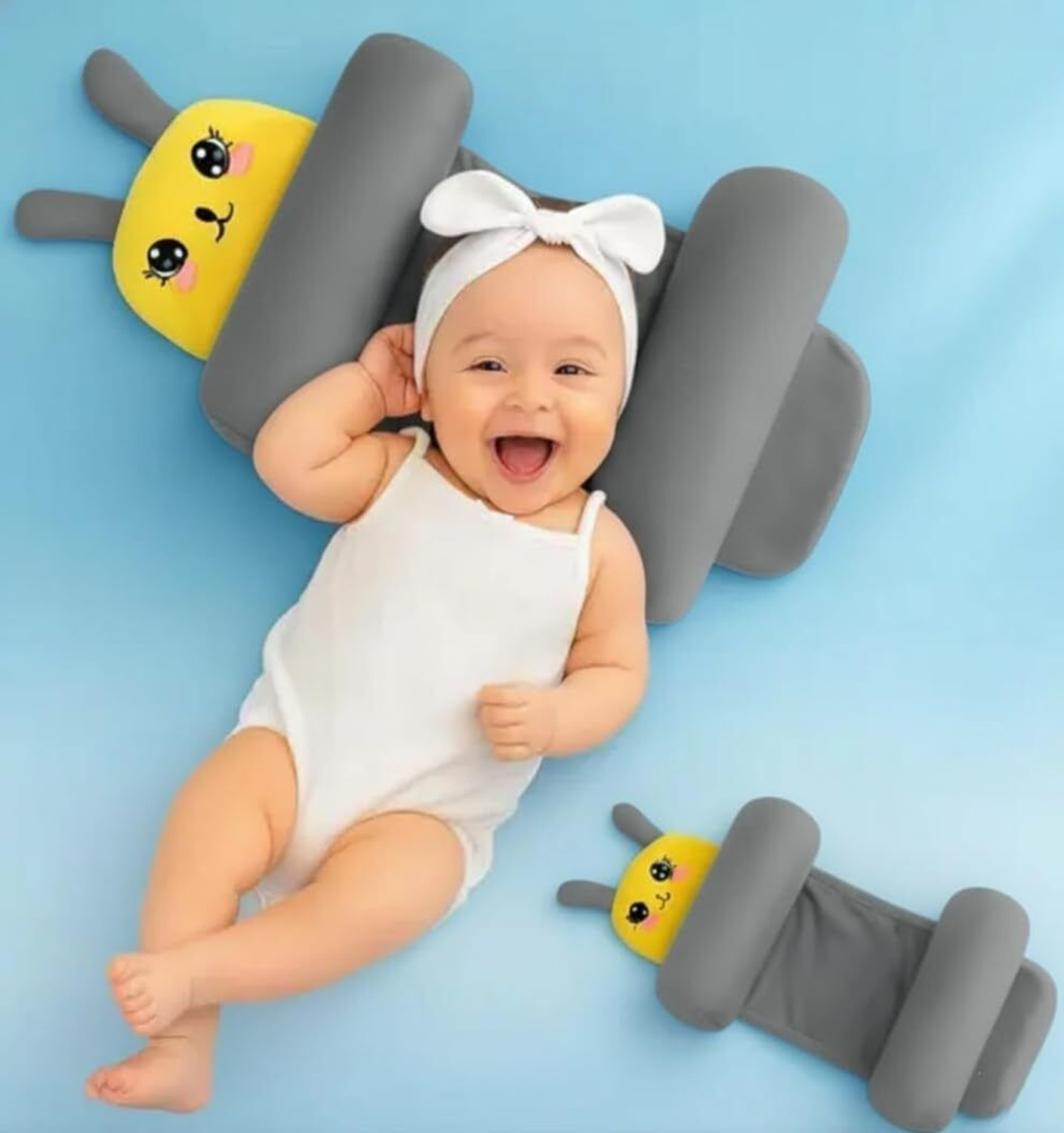 Image of Leewon Cotton Baby Pillow Pack of 1 Animals Baby Neck Pillow