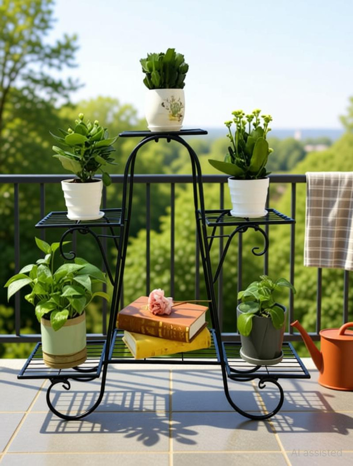 Image of OKASHA Elegant Iron Plant / Pot / Gamla Stand, Indoor (WITHOUT POTS) Plant Container Set
