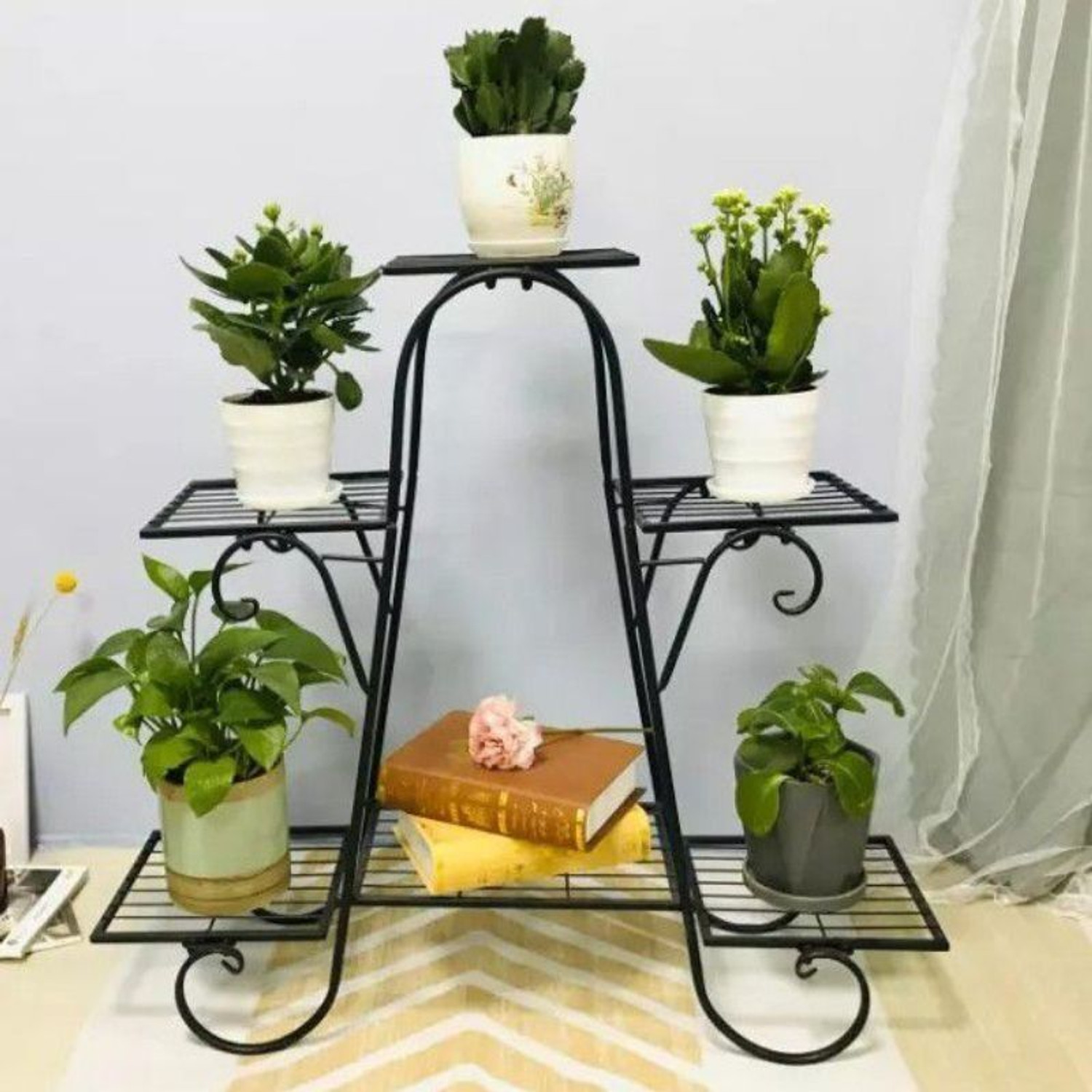 Image of OKASHA Elegant Iron Plant / Pot / Gamla Stand, Indoor (WITHOUT POTS) Plant Container Set