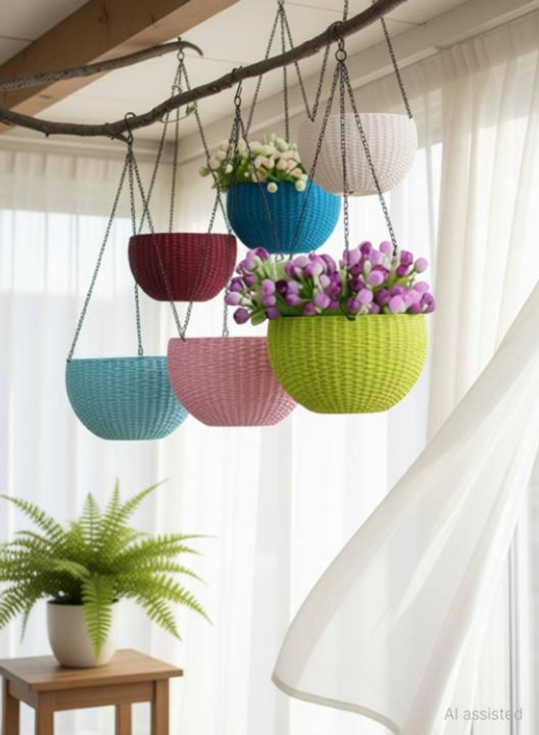 BGE Hanging Flower Pot for Plant/ Flower Pots for Home, Garden, Balcony Decoration Plant Container Set