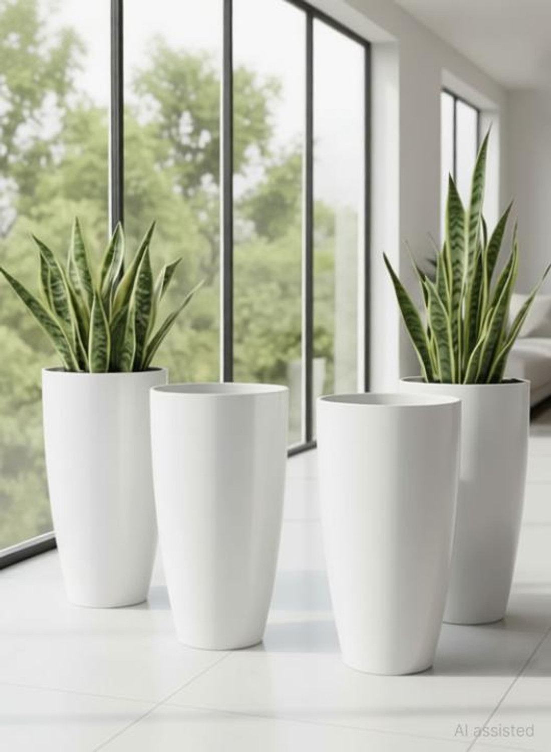 Image of Plantque Tower Pot 14 inch Flower Pots for Home & Office Garden Balcony Plant Container Set