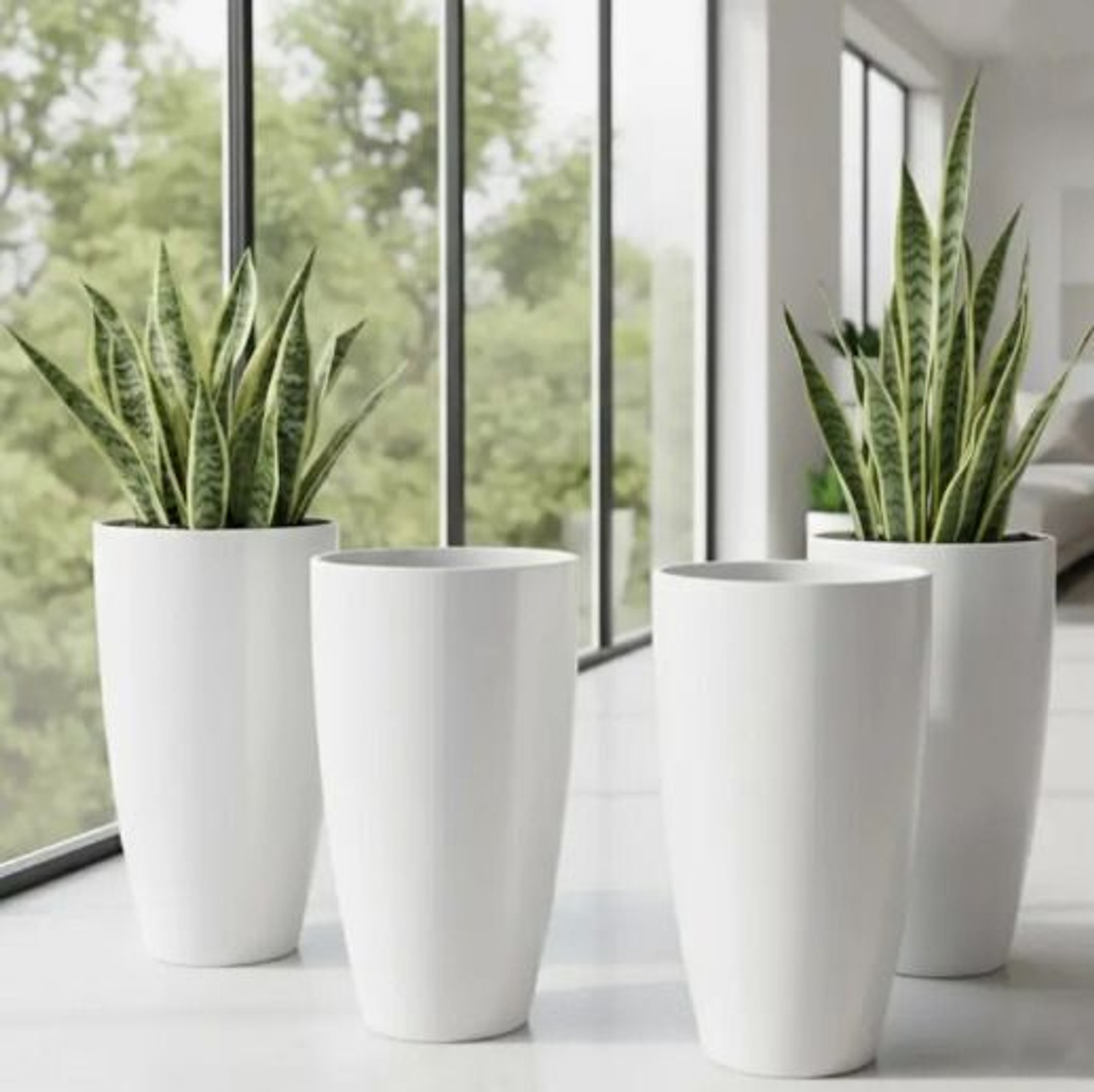 Image of Plantque Tower Pot 14 inch Flower Pots for Home & Office Garden Balcony Plant Container Set