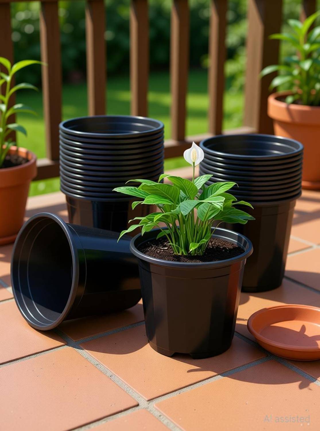 Gardeningwala 6 inch Black Plant Pot - Image 1
