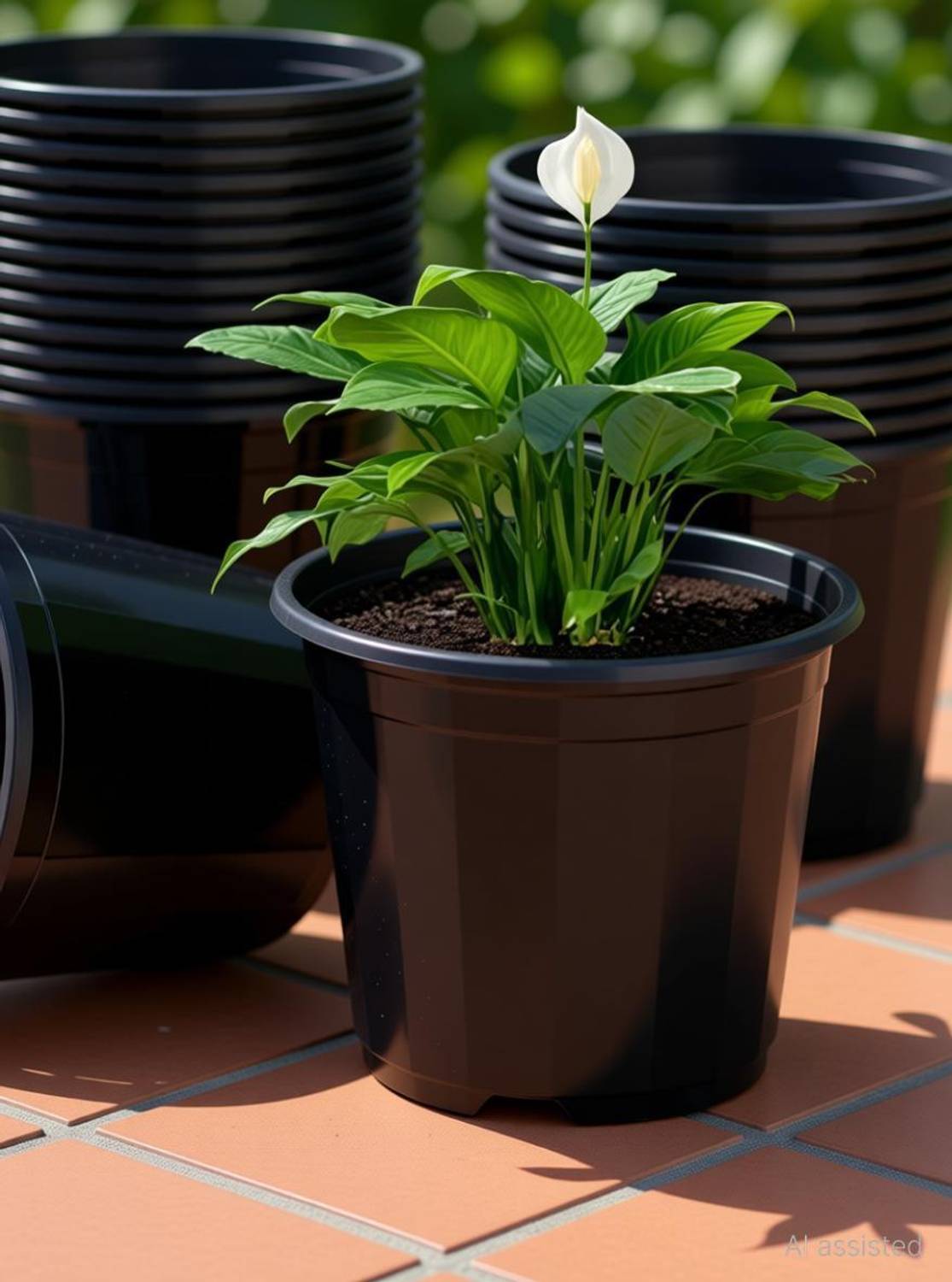 Gardeningwala 6 inch Black Plant Pot - Image 4