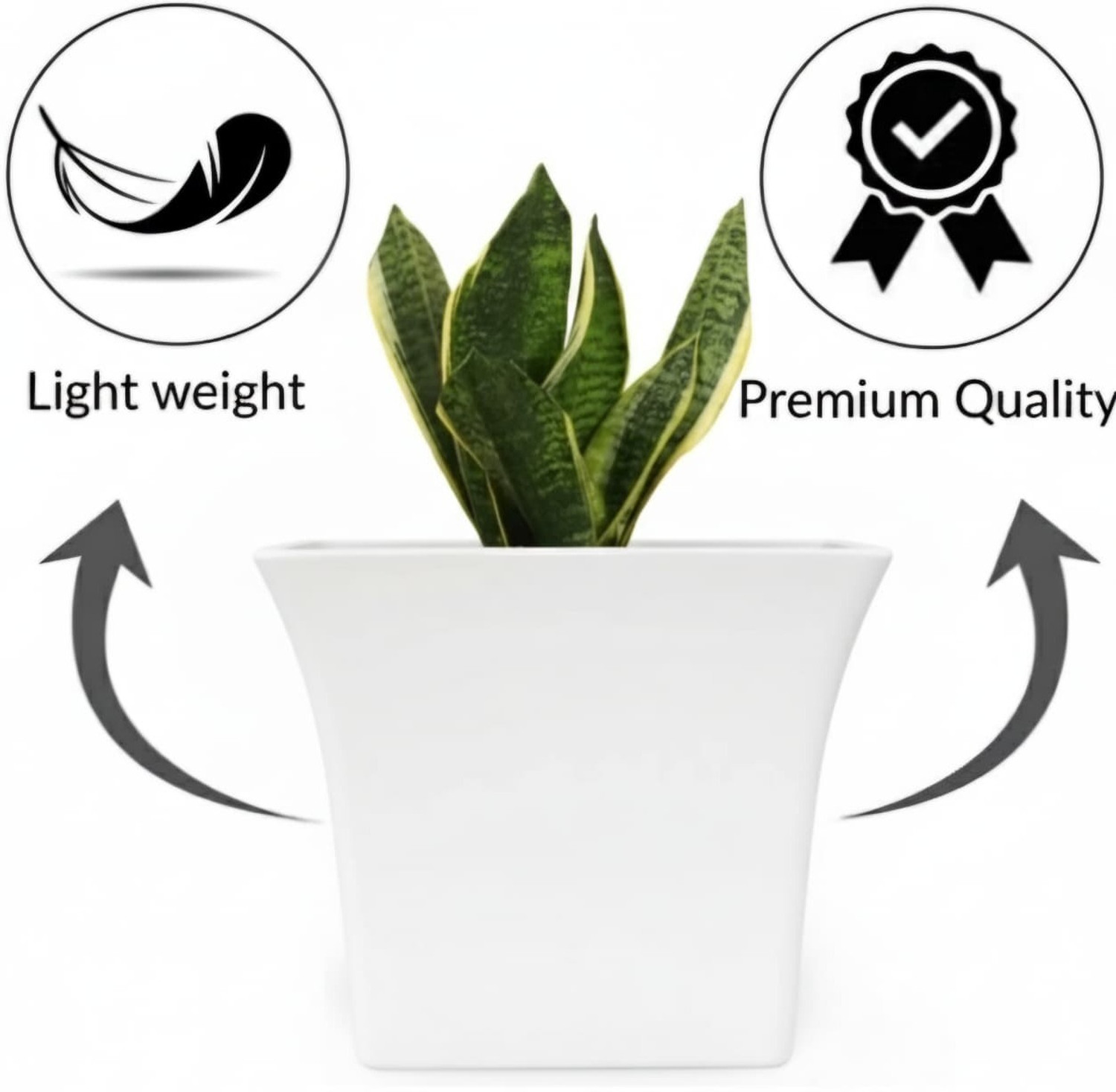 Image of Decorzone 6 Premium Square Pots flower pots plant pot gamle vase planters Plant Container Set (Pack of 6, Plastic)