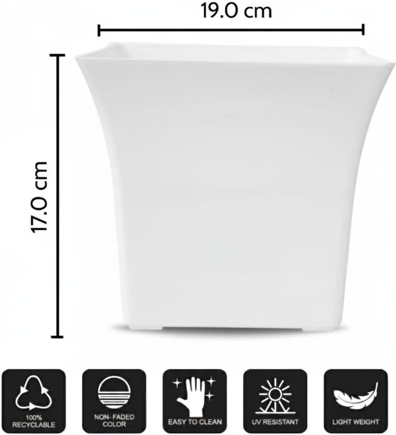 Image of Decorzone 6 Premium Square Pots flower pots plant pot gamle vase planters Plant Container Set (Pack of 6, Plastic)