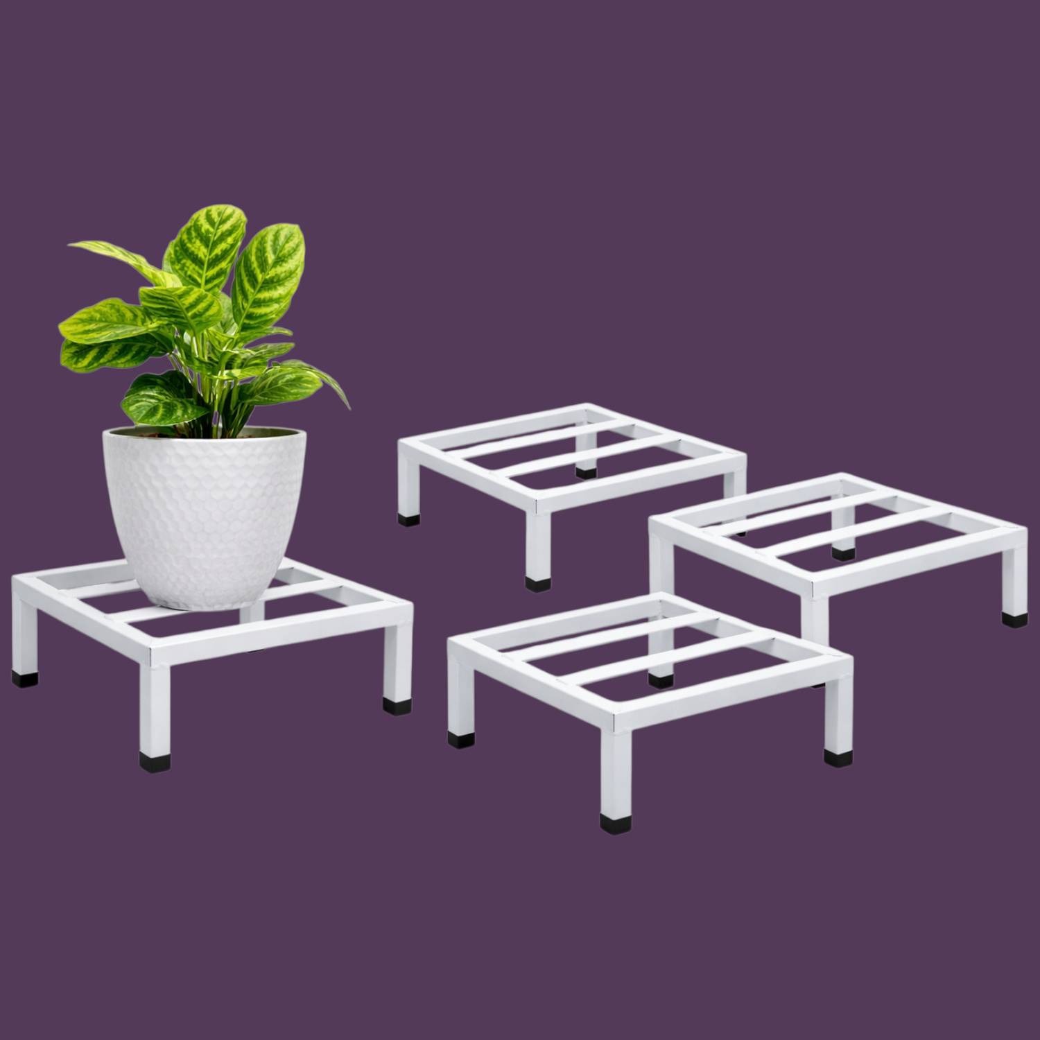 KIRTI Heavy Duty Metal Plant Stand Combo of 4