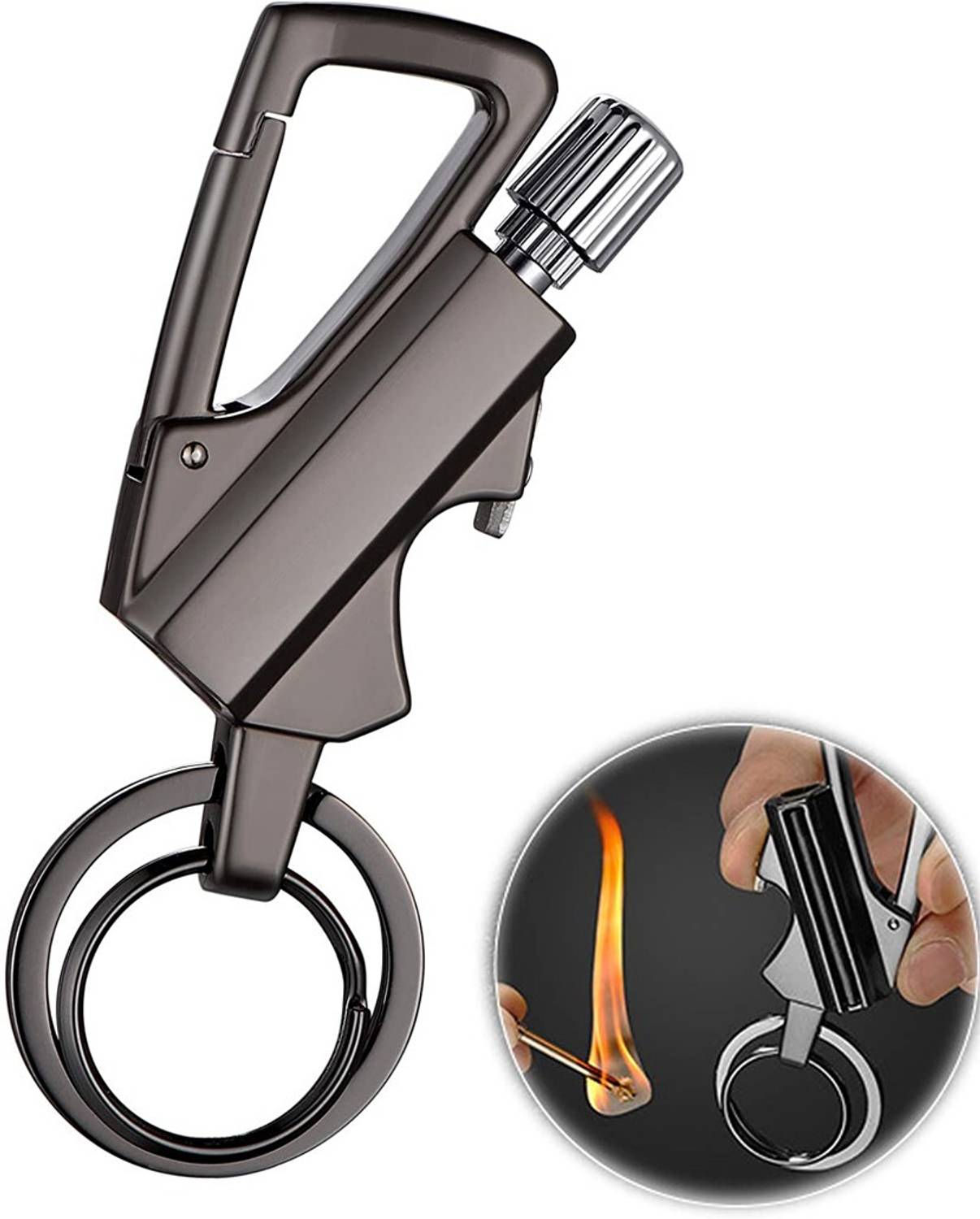 cigarette lighter keyring Abhsant USB Rechargeable Keychain Mini Torch Lighter Lighter Key Chain,Double Ring Lighter for Outdoor Camping (Multi) Automotive compact carry design ALA Keychain Lighter | Waterproof