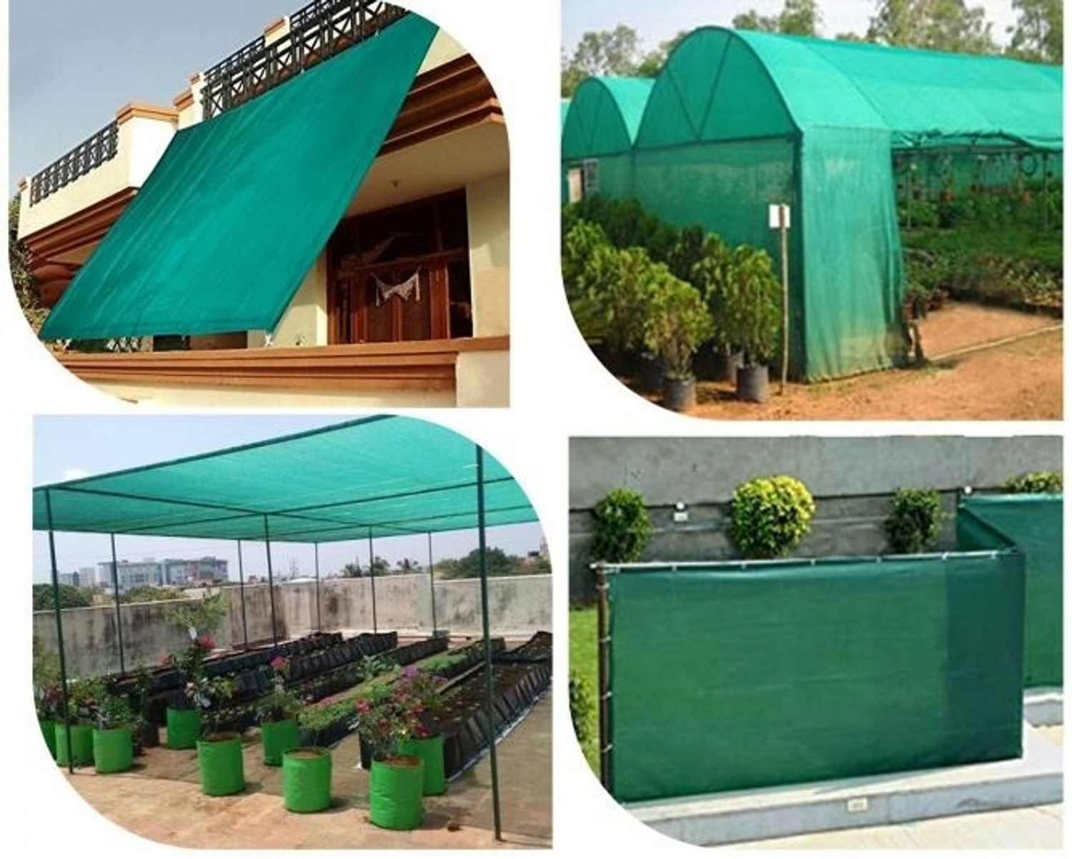 Image of FRILL Green Shade Net for Garden | Green net for Balcony, 90% HIGH Density 15 x 15 ft Portable Green House