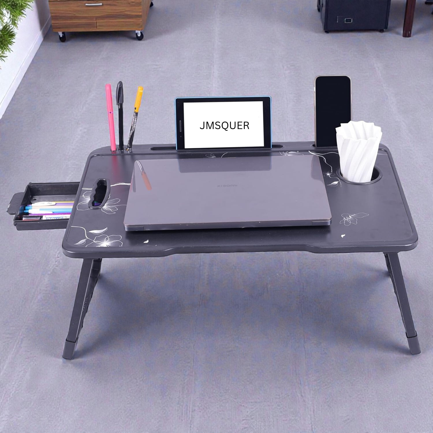 Image of JMSQUER JM SQUER Wood Portable Laptop Table (Finish Color - BLACK1)