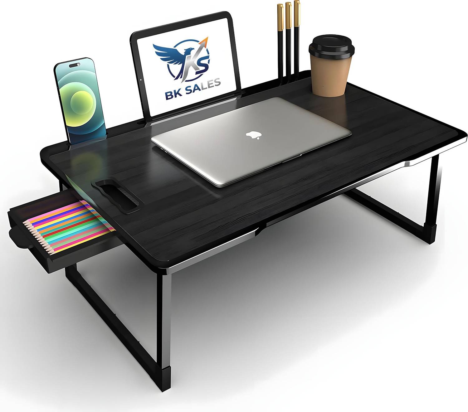 BK SALES black cotted Wood Portable Laptop Table
